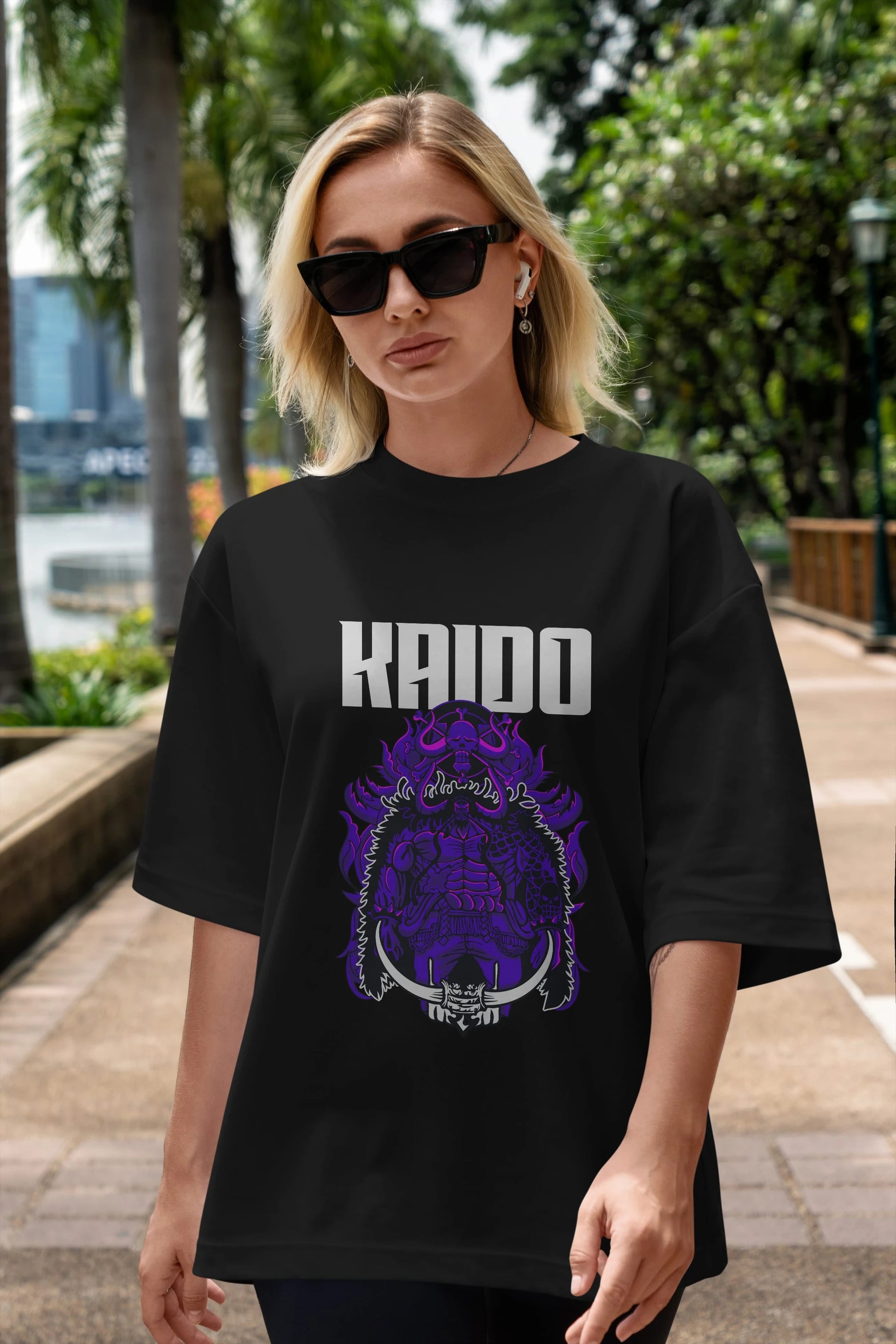 Kaido Anime Ön Baskılı Oversize t-shirt Erkek Kadın Unisex