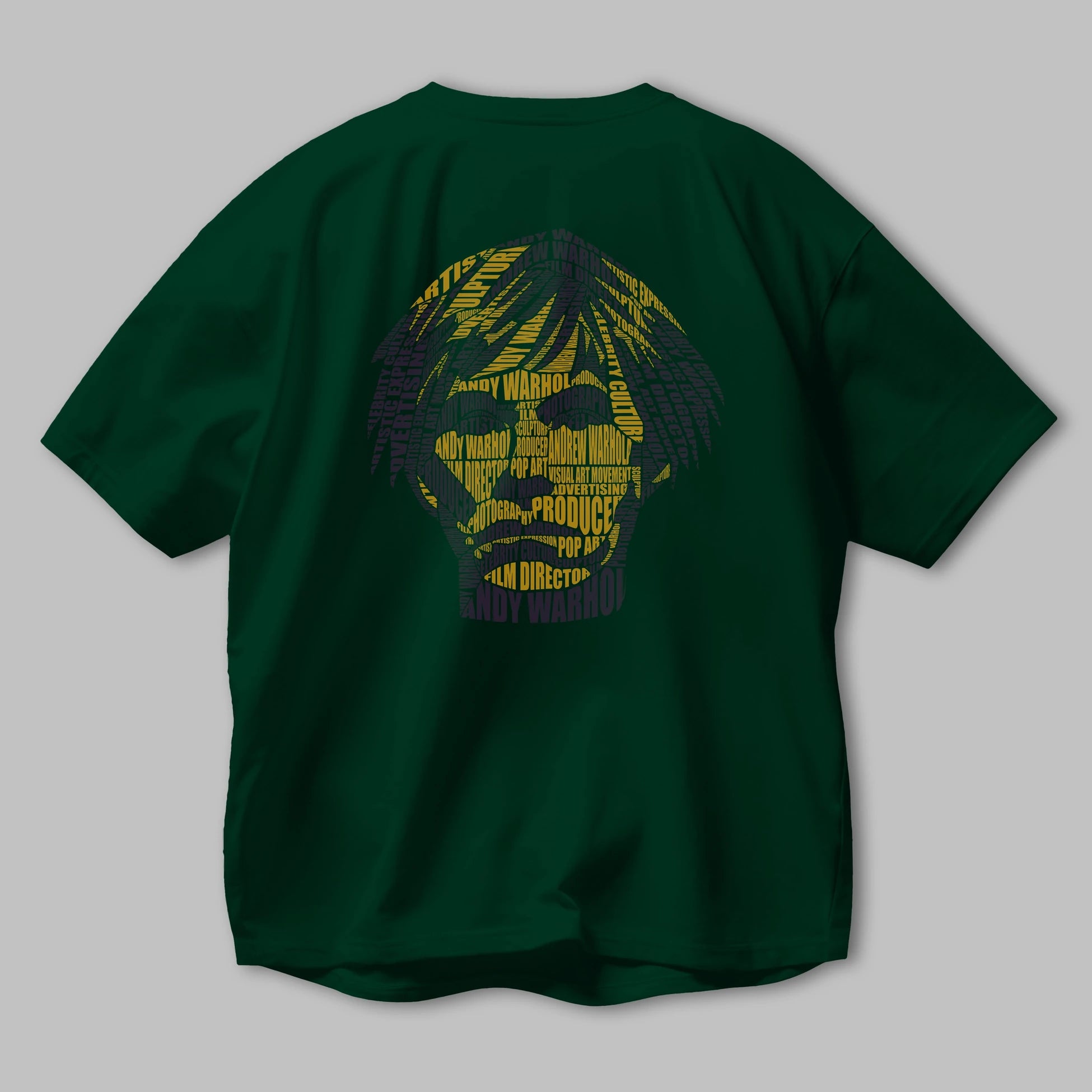 Andy Warhol Calligram Arka Baskılı Oversize t-shirt %100 pamuk Erkek Kadın Unisex