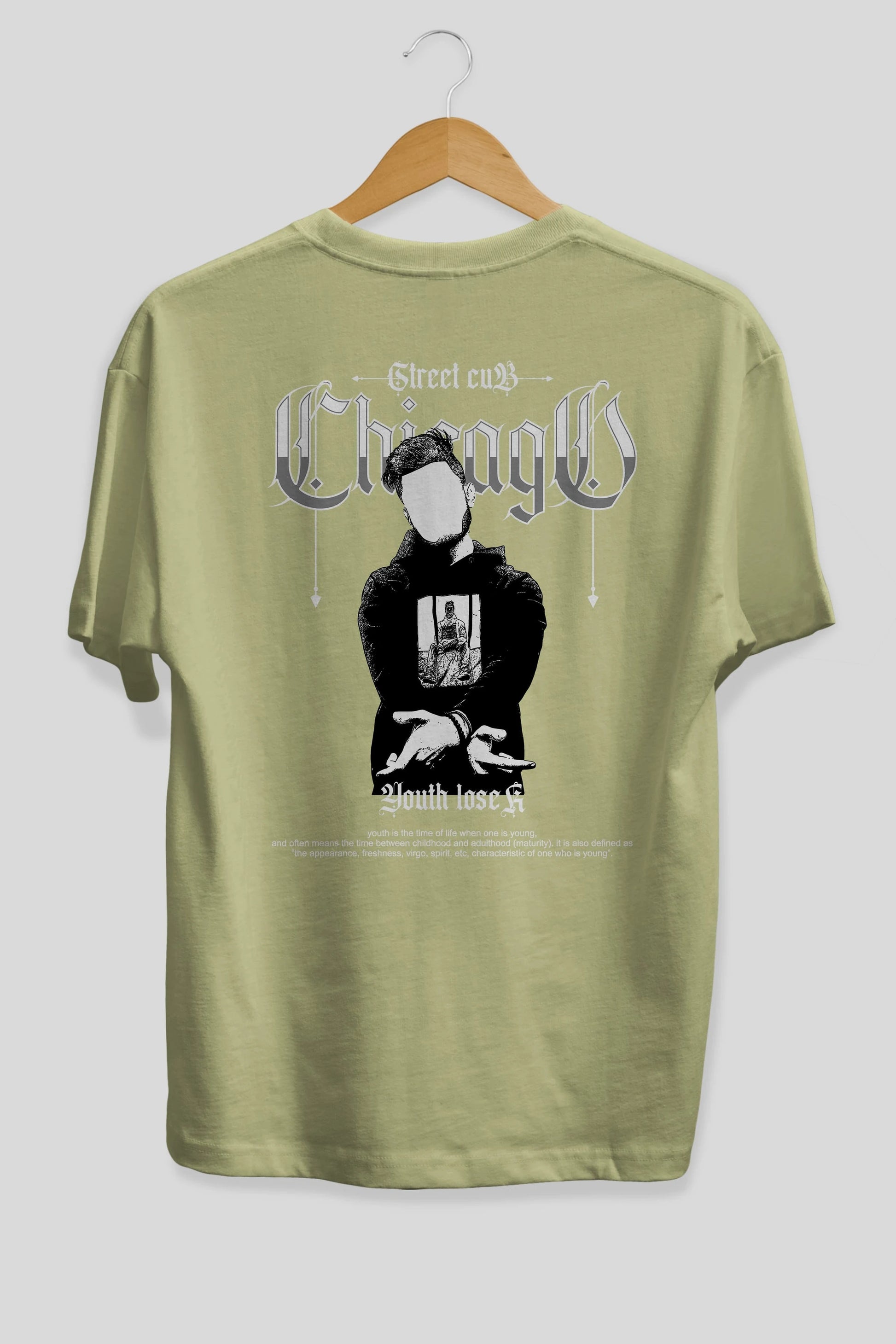 Chicago Street Club Arka Baskılı Oversize t-shirt Erkek Kadın Unisex
