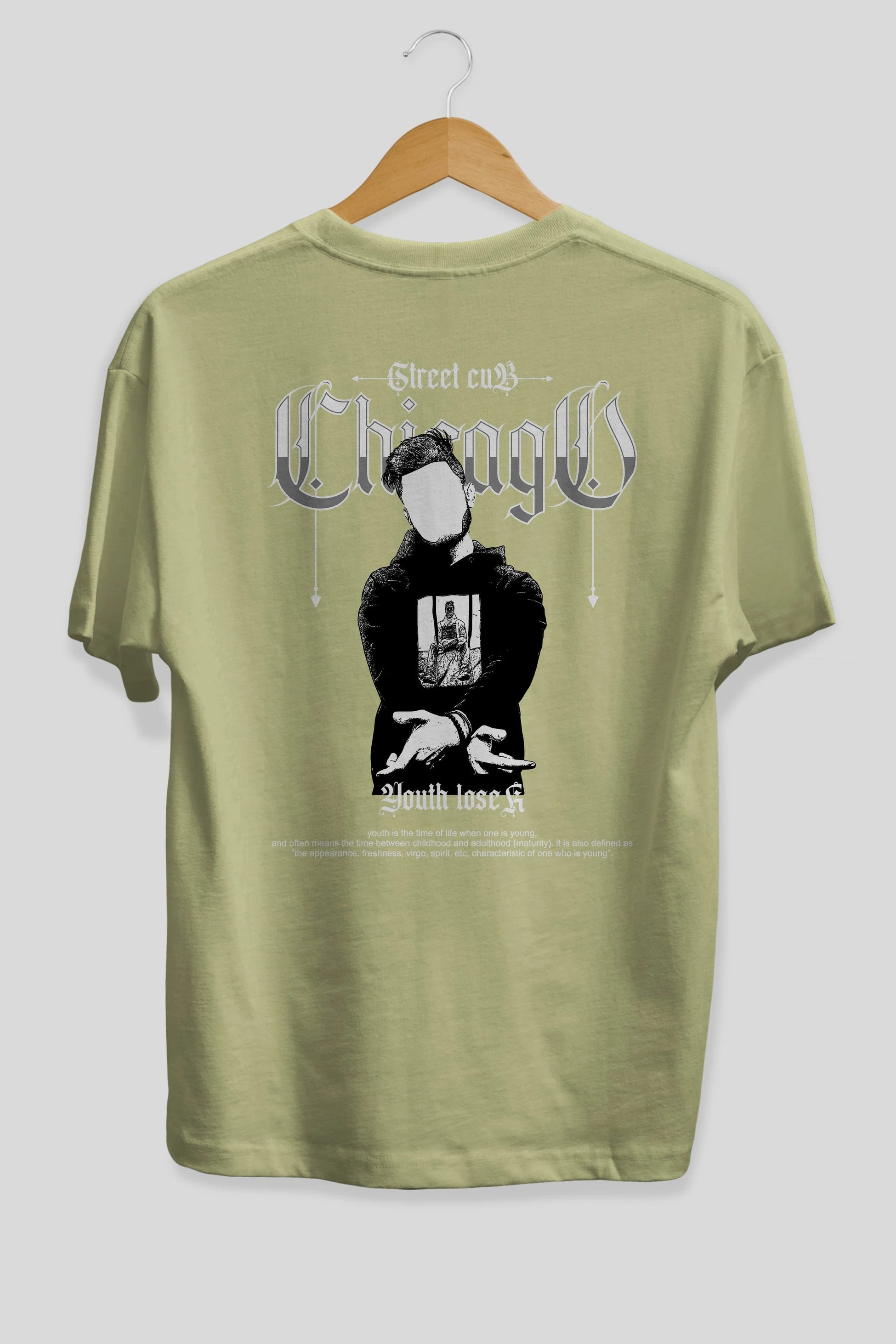 Chicago Street Club Arka Baskılı Oversize t-shirt Erkek Kadın Unisex