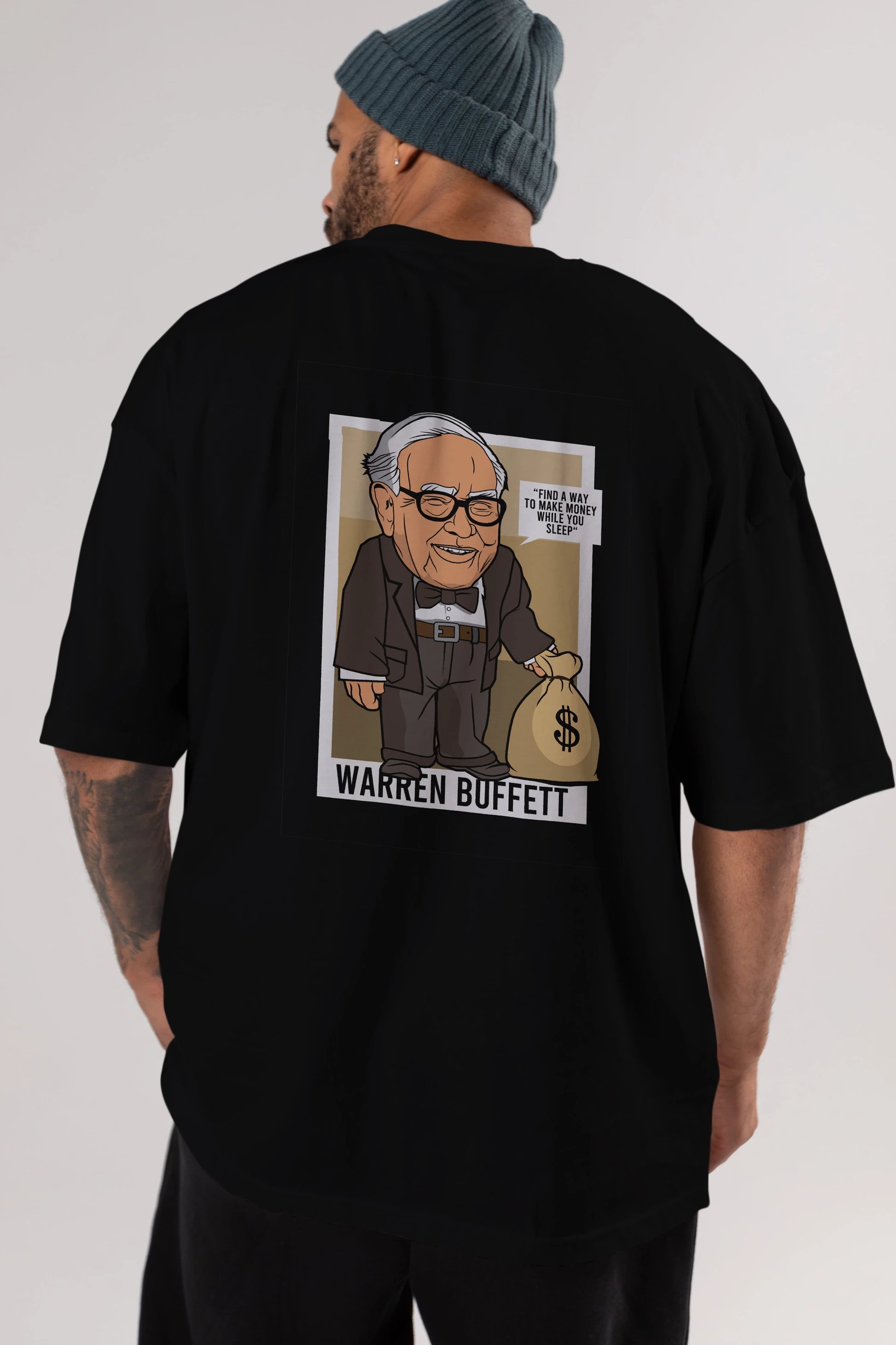 Warren Buffet Up Carl Arka Baskılı Oversize t-shirt Erkek Kadın Unisex %100 Pamuk tişort