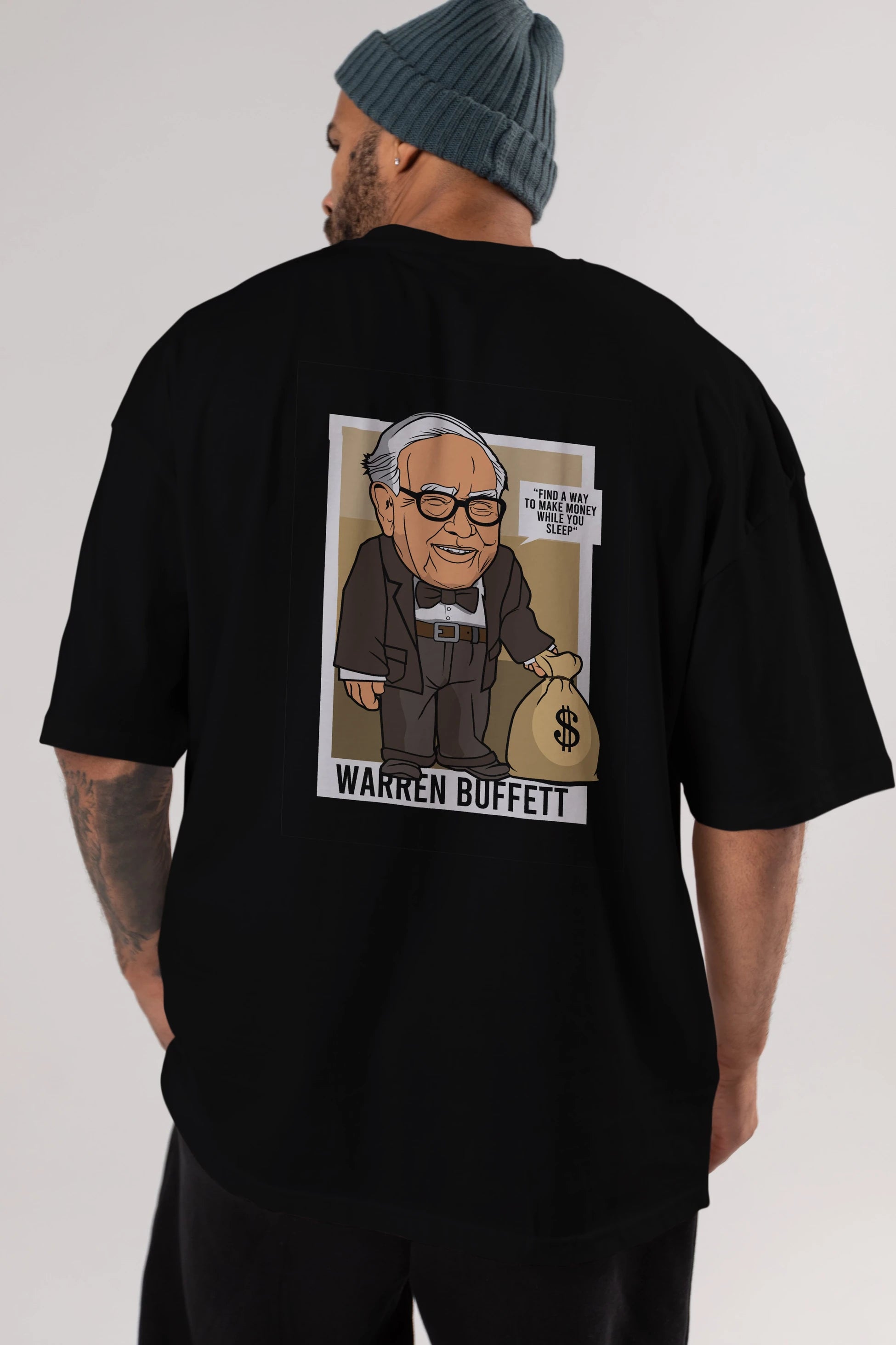 Warren Buffet Up Carl Arka Baskılı Oversize t-shirt Erkek Kadın Unisex %100 Pamuk tişort