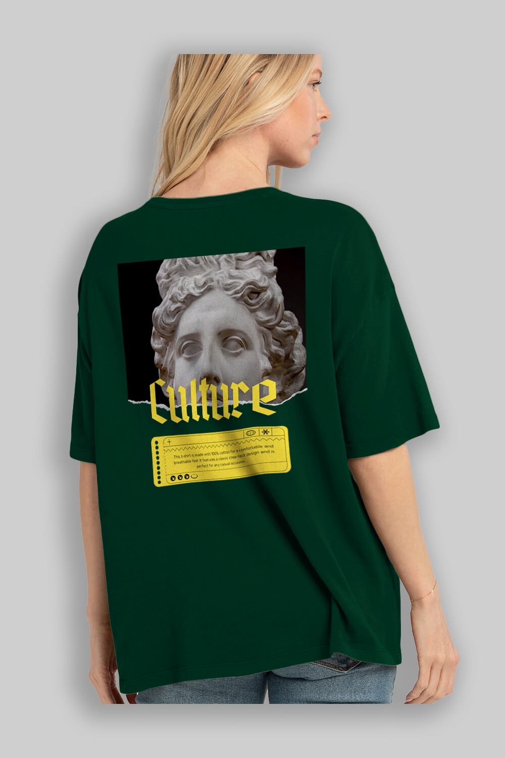 Culture Yazılı Arka Baskılı Oversize t-shirt Erkek Kadın Unisex
