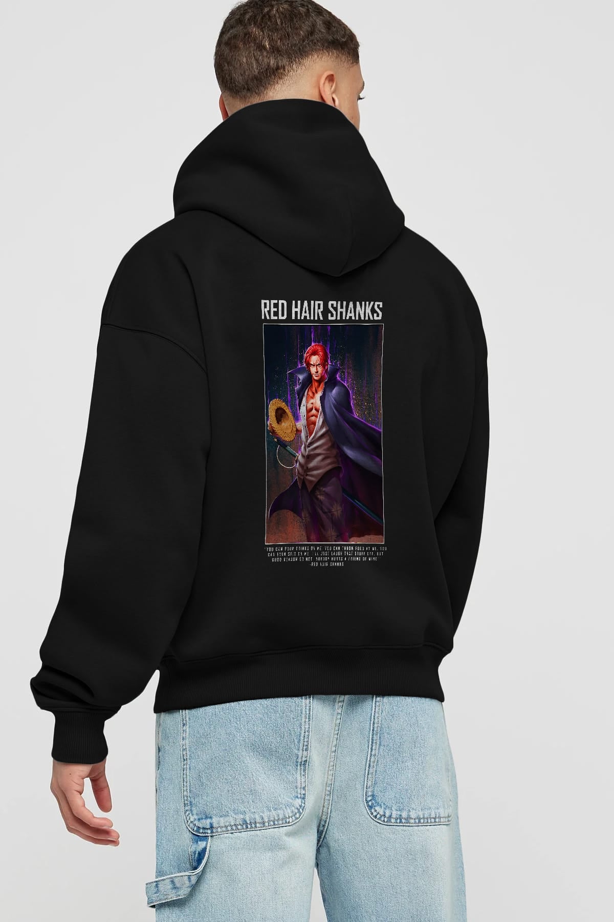Shanks Anime Arka Baskılı Hoodie Oversize Kapüşonlu Sweatshirt Erkek Kadın Unisex