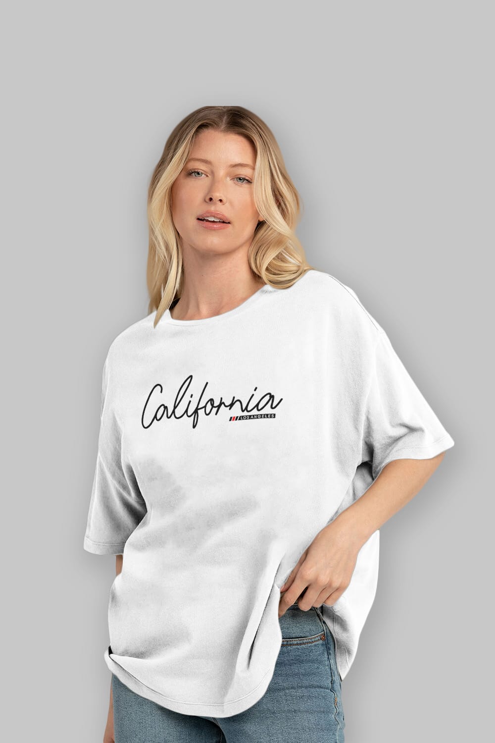 California Ön Baskılı Oversize t-shirt Erkek Kadın Unisex