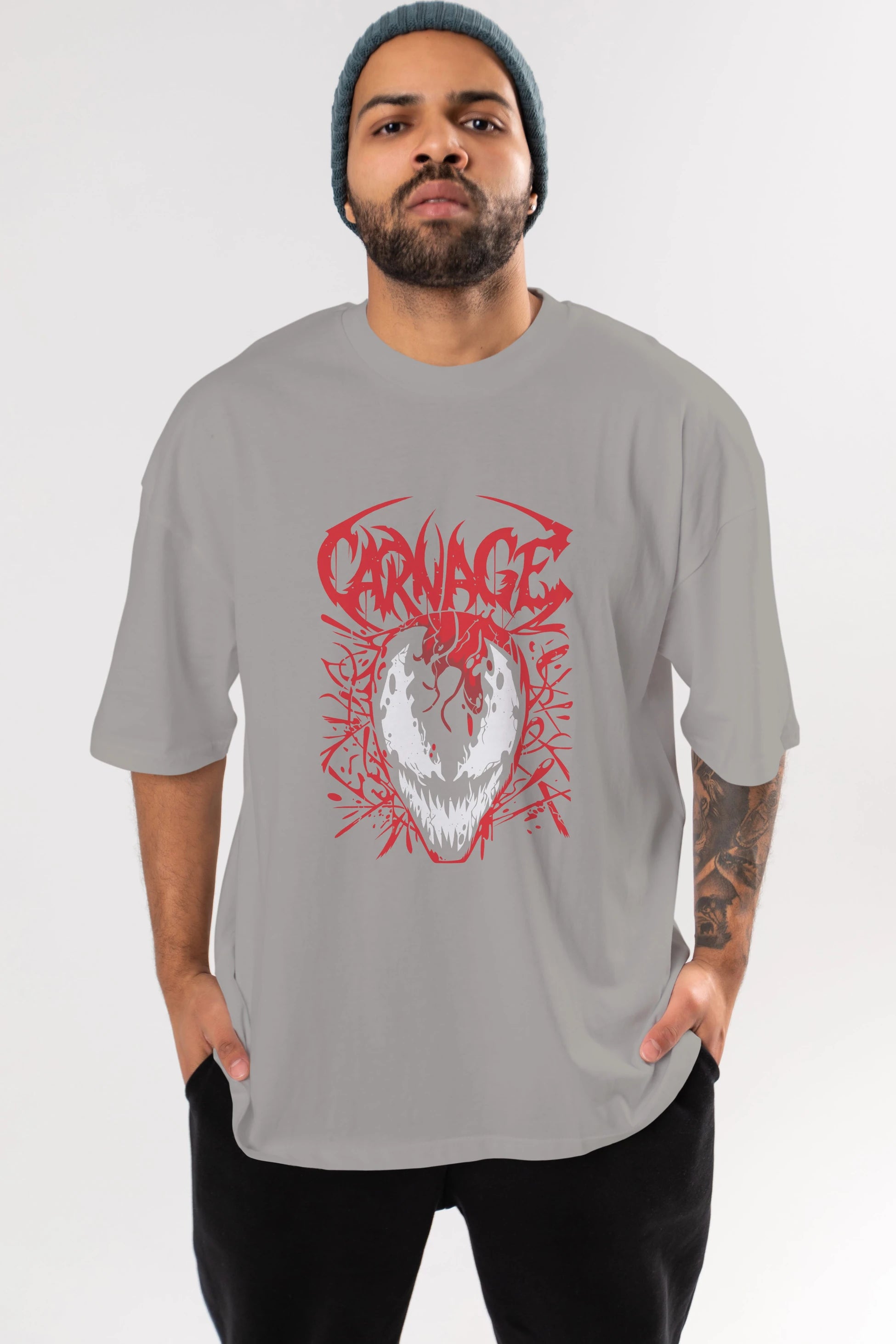 Venom (22) Ön Baskılı Oversize t-shirt Erkek Kadın Unisex %100 Pamuk Bisiklet Yaka tişort