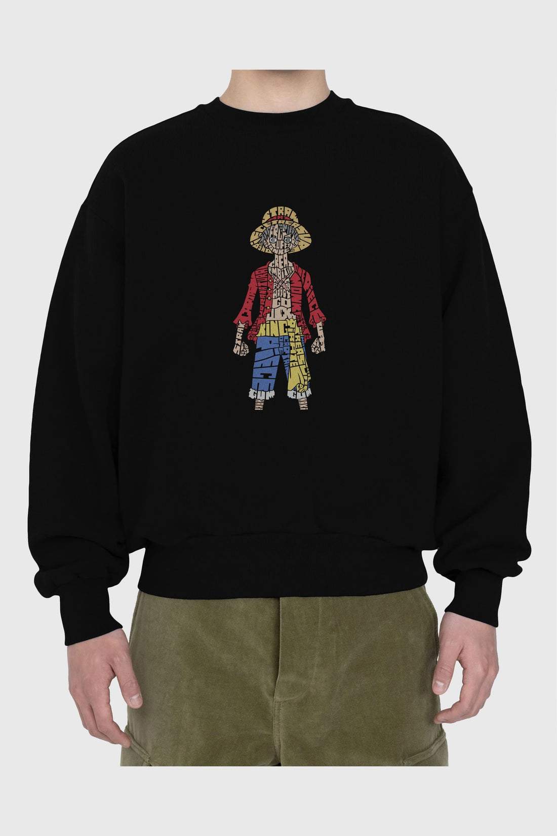 One Piece Ön Baskılı Oversize Sweatshirt Erkek Kadın Unisex