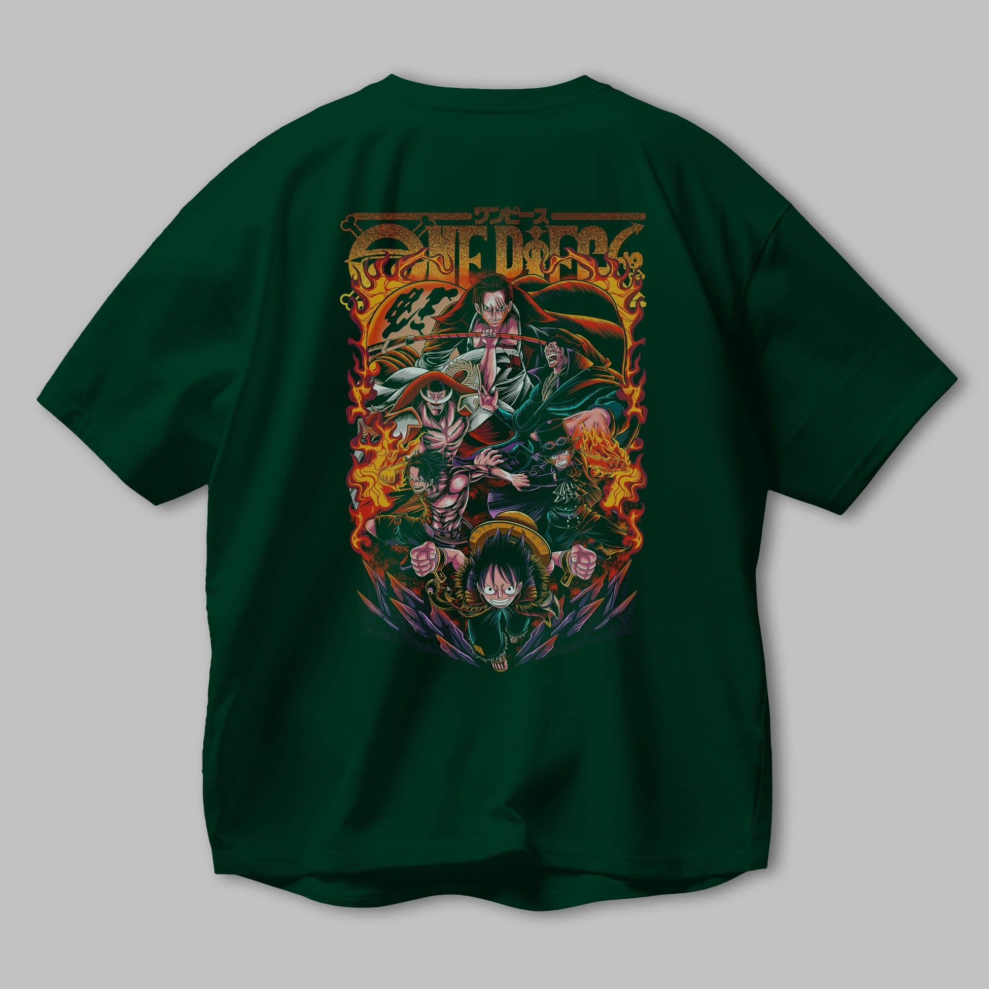 ONE PIECE (3) Anime Arka Baskılı Oversize t-shirt Erkek Kadın Unisex