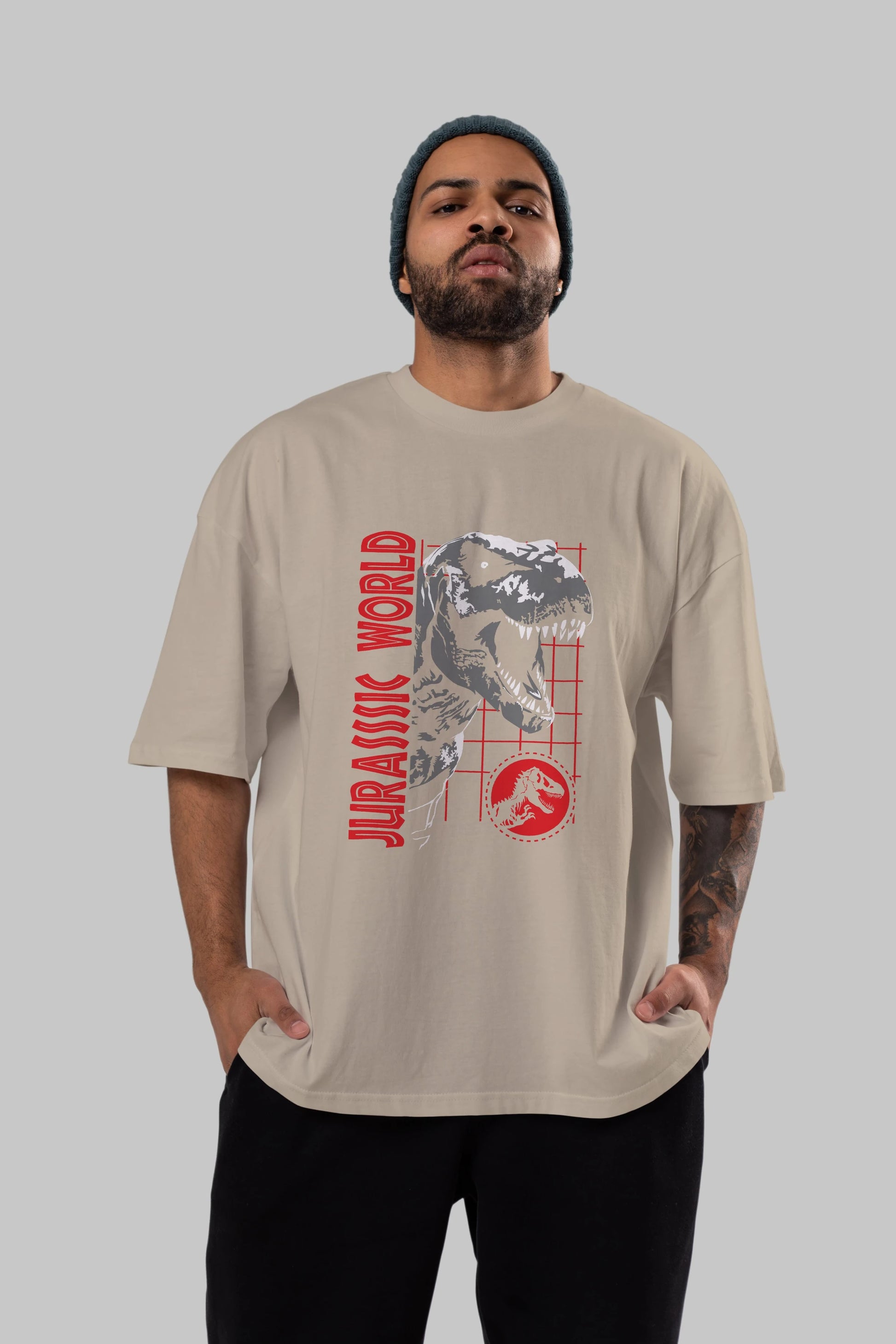Jurassic Park (2) Ön Baskılı Oversize t-shirt Erkek Kadın Unisex %100 Pamuk Bisiklet Yaka tişort
