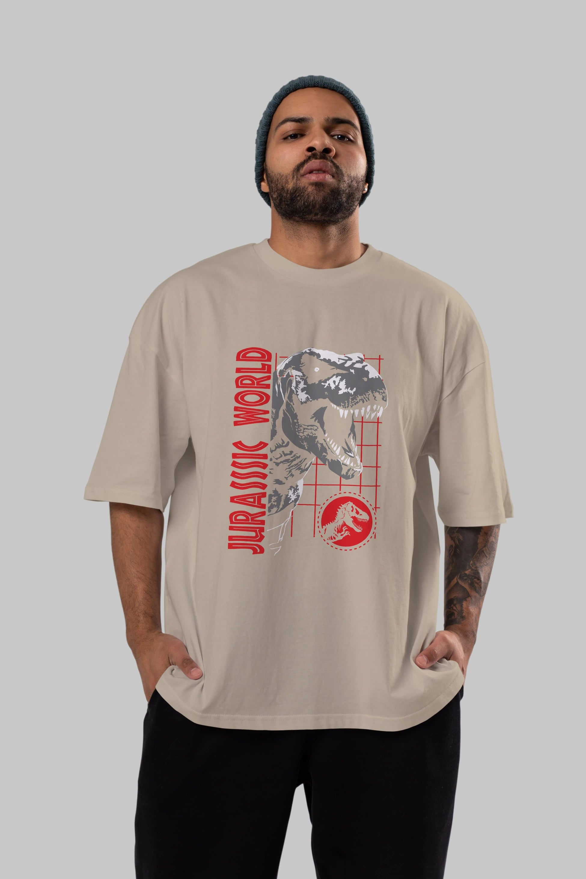 Jurassic Park (2) Ön Baskılı Oversize t-shirt Erkek Kadın Unisex %100 Pamuk Bisiklet Yaka tişort