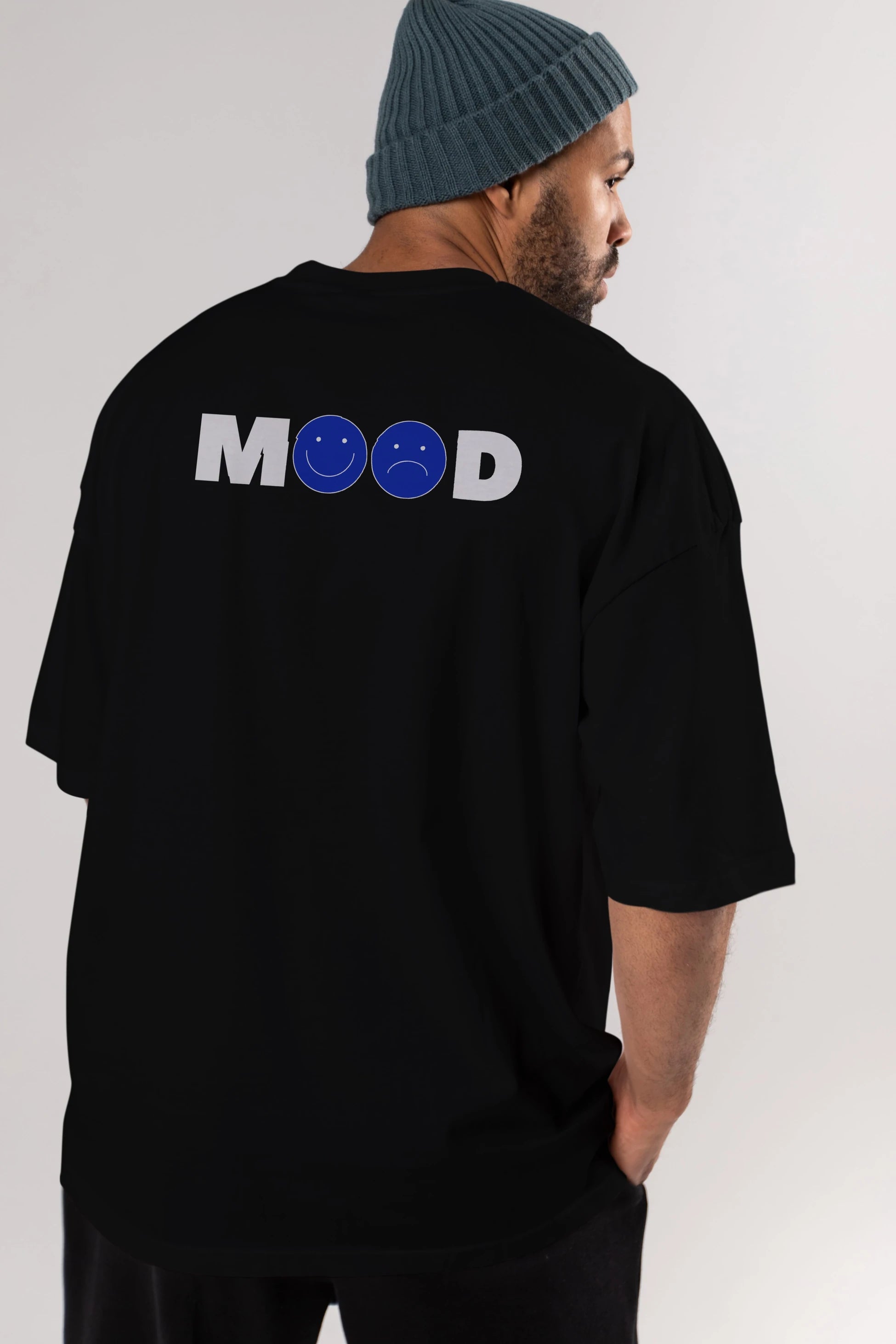 Mood Arka Baskılı Oversize t-shirt Erkek Kadın Unisex