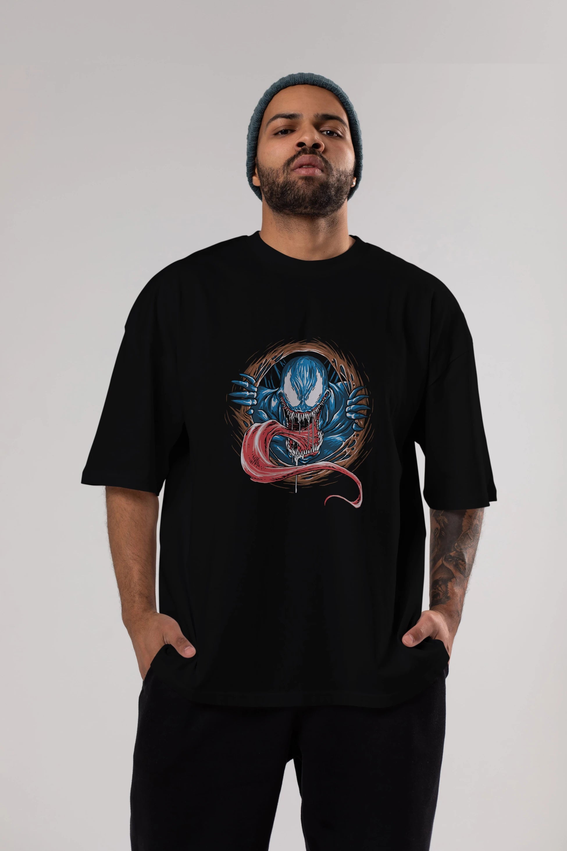 Venom (7) Ön Baskılı Oversize t-shirt Erkek Kadın Unisex %100 Pamuk Bisiklet Yaka tişort