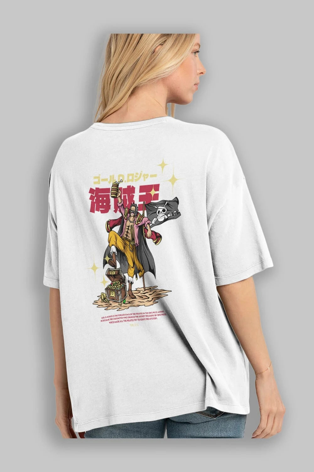 Roger Anime Arka Baskılı Oversize t-shirt Erkek Kadın Unisex