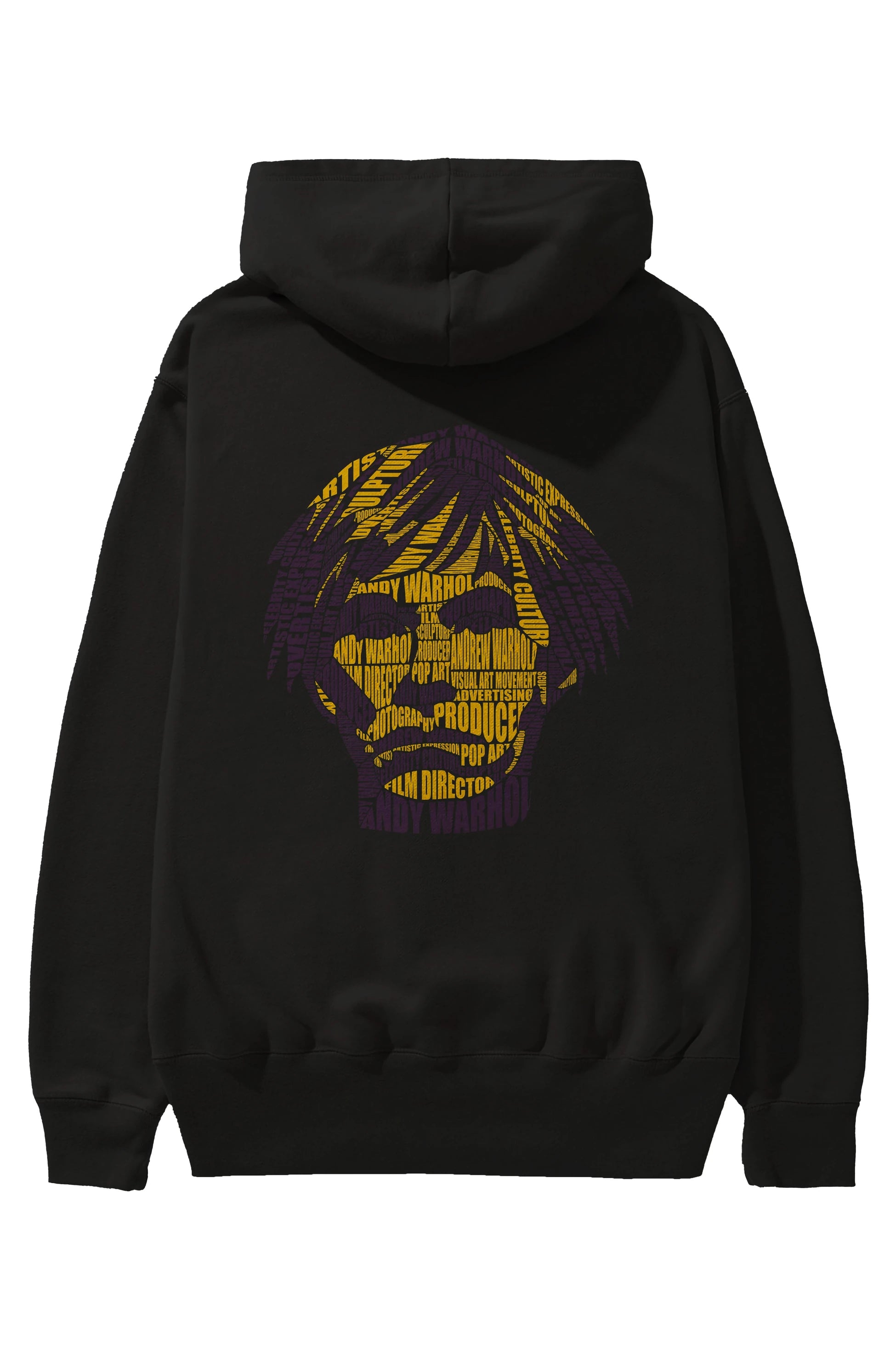 Andy Warhol Calligram Arka Baskılı Hoodie Oversize Kapüşonlu Sweatshirt Erkek Kadın Unisex