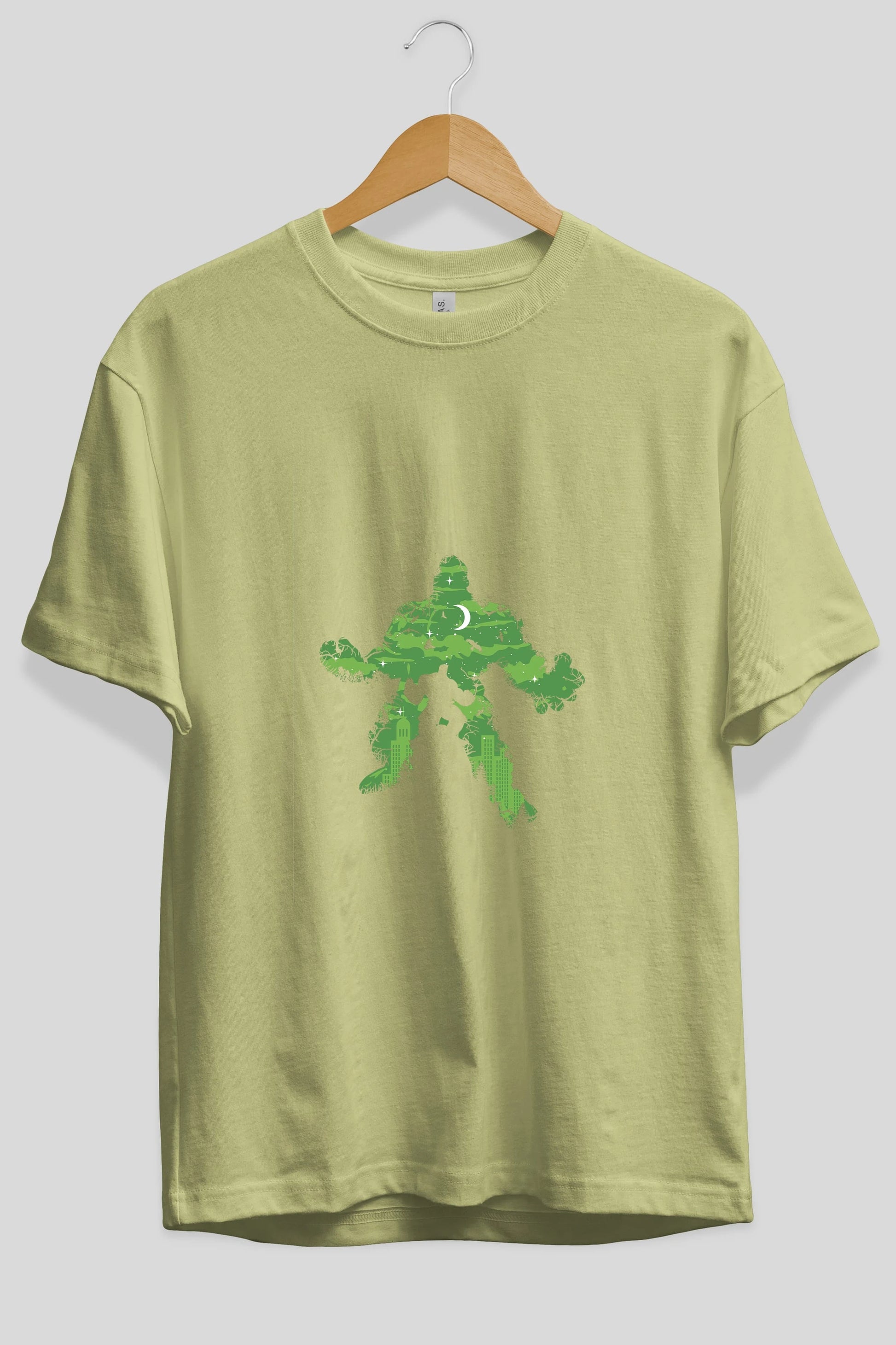 Green Monster Ön Baskılı Oversize t-shirt %100 pamuk Erkek Kadın Unisex