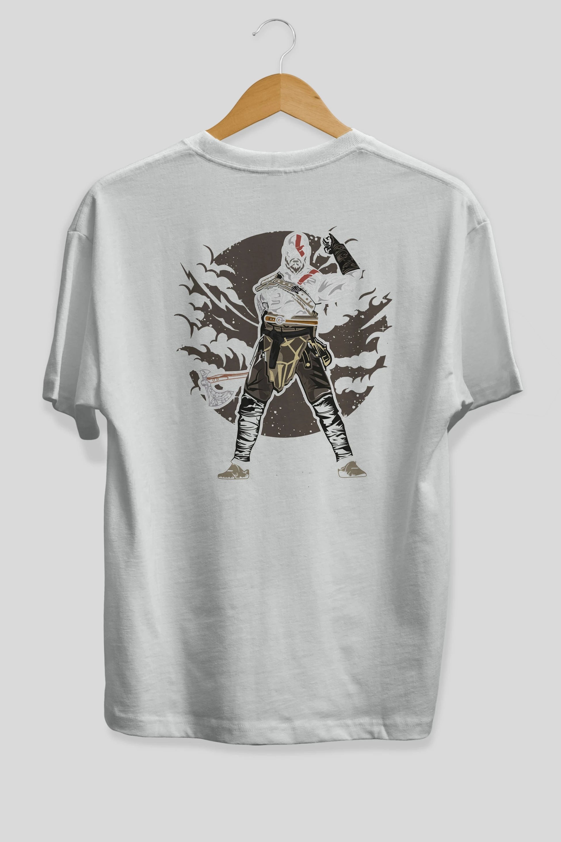 GOD OF WAR Arka Baskılı Oversize t-shirt Erkek Kadın Unisex %100 Pamuk