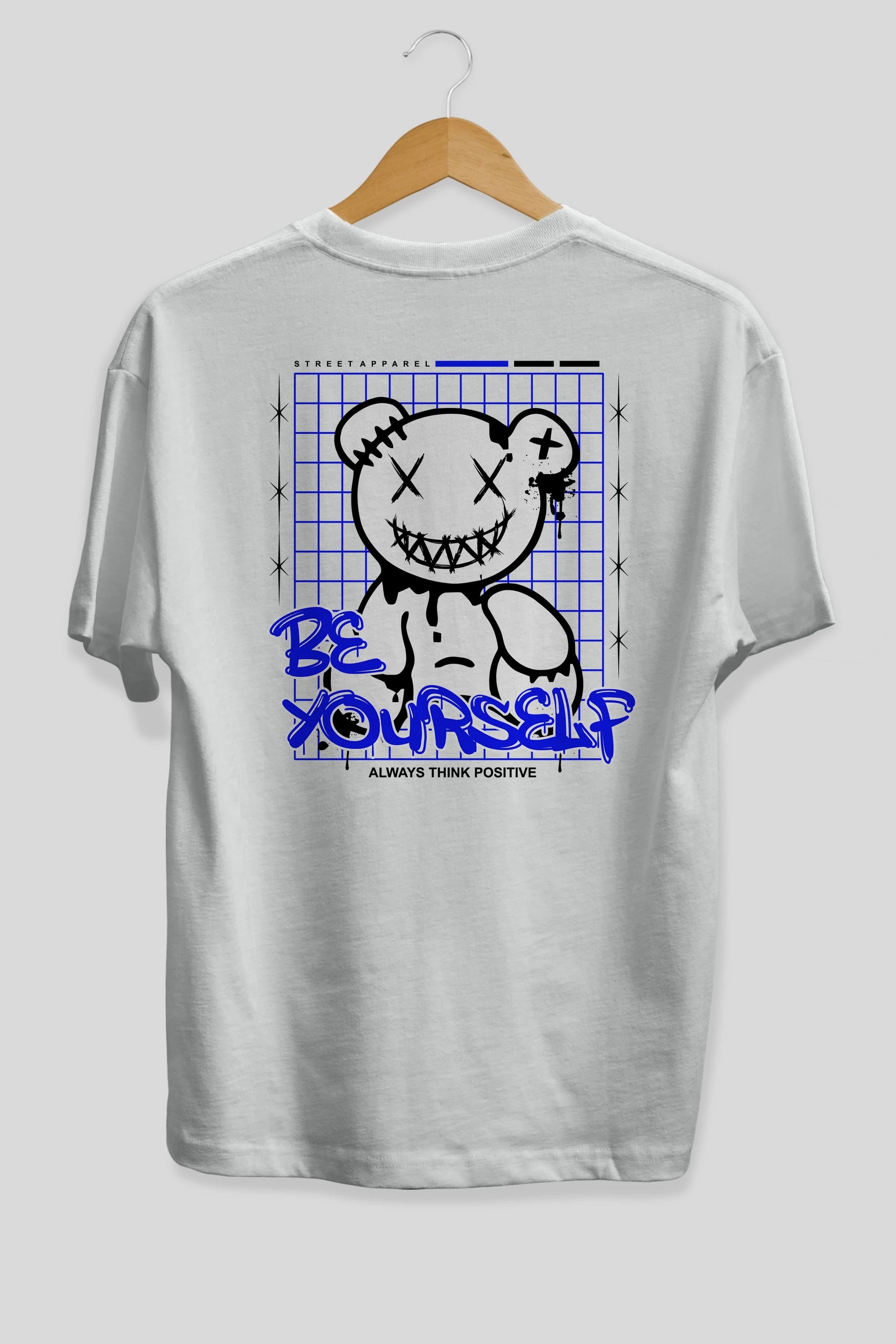Teddy Bear Be Yourself Arka Baskılı Oversize t-shirt Erkek Kadın Unisex