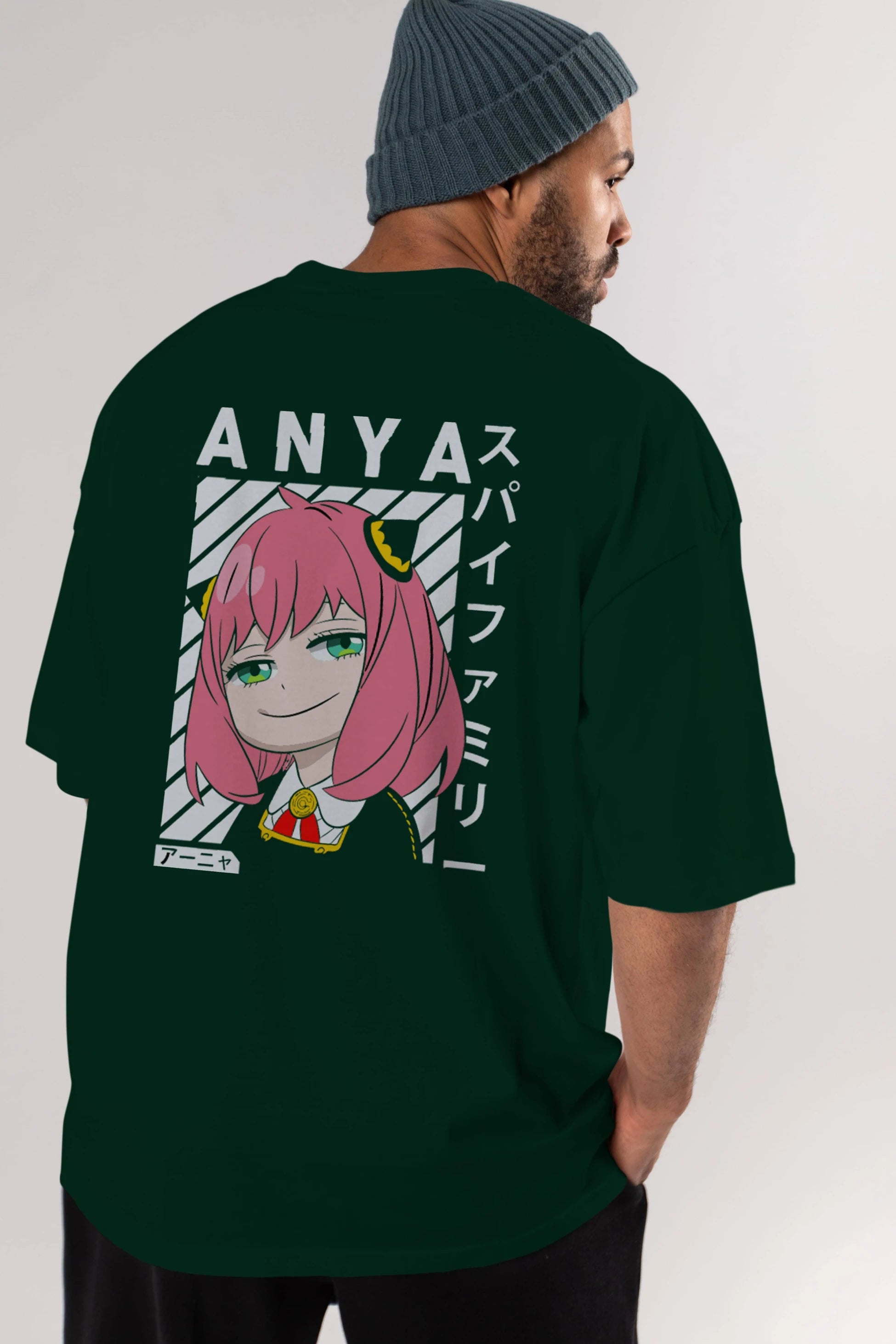 Anya SPYX FAMILY Anime Arka Baskılı Oversize t-shirt Erkek Kadın Unisex