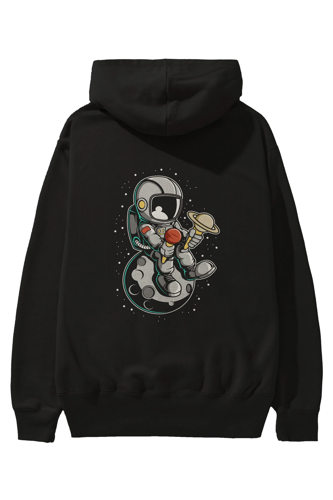 Astronaut Ice Cream (2) Arka Baskılı Hoodie Oversize Kapüşonlu Sweatshirt Erkek Kadın Unisex
