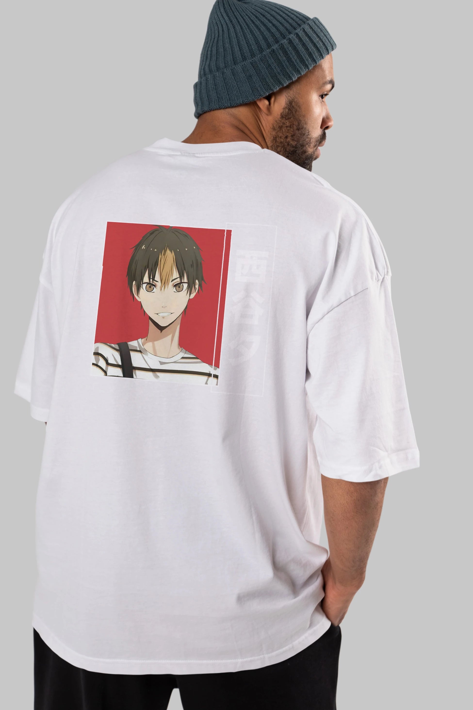 Yuu Nishinoya 1 Anime Arka Baskılı Oversize t-shirt Erkek Kadın Unisex