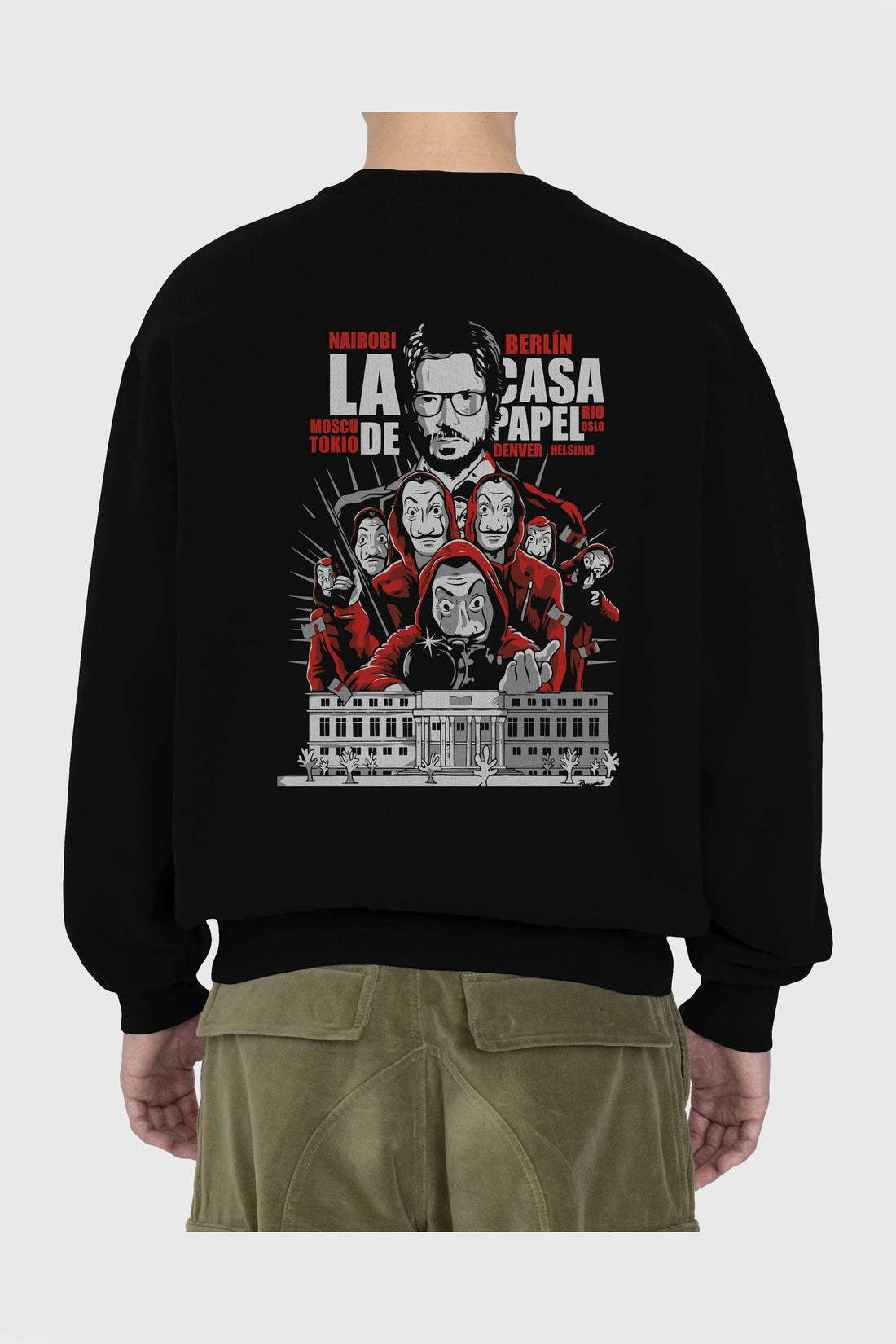 La Casa De Papel (2) Arka Baskılı Oversize Sweatshirt Erkek Kadın Unisex