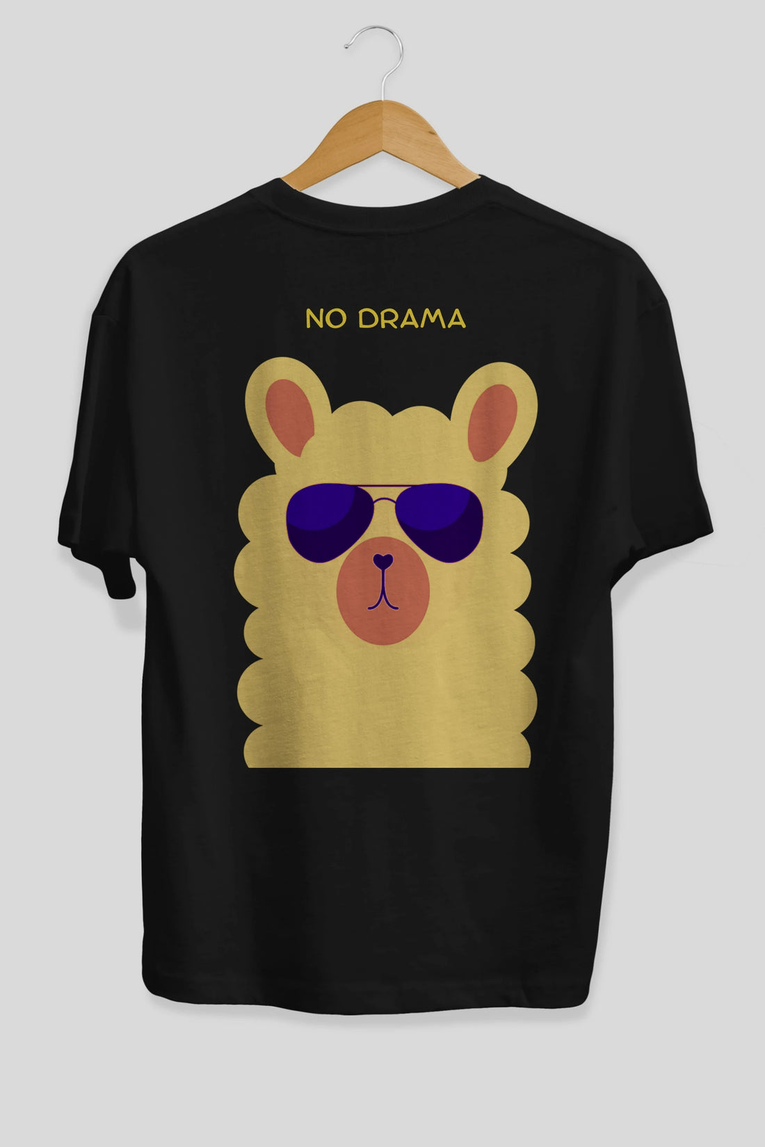 No Drama Yazılı Lama Arka Baskılı Oversize t-shirt Erkek Kadın Unisex
