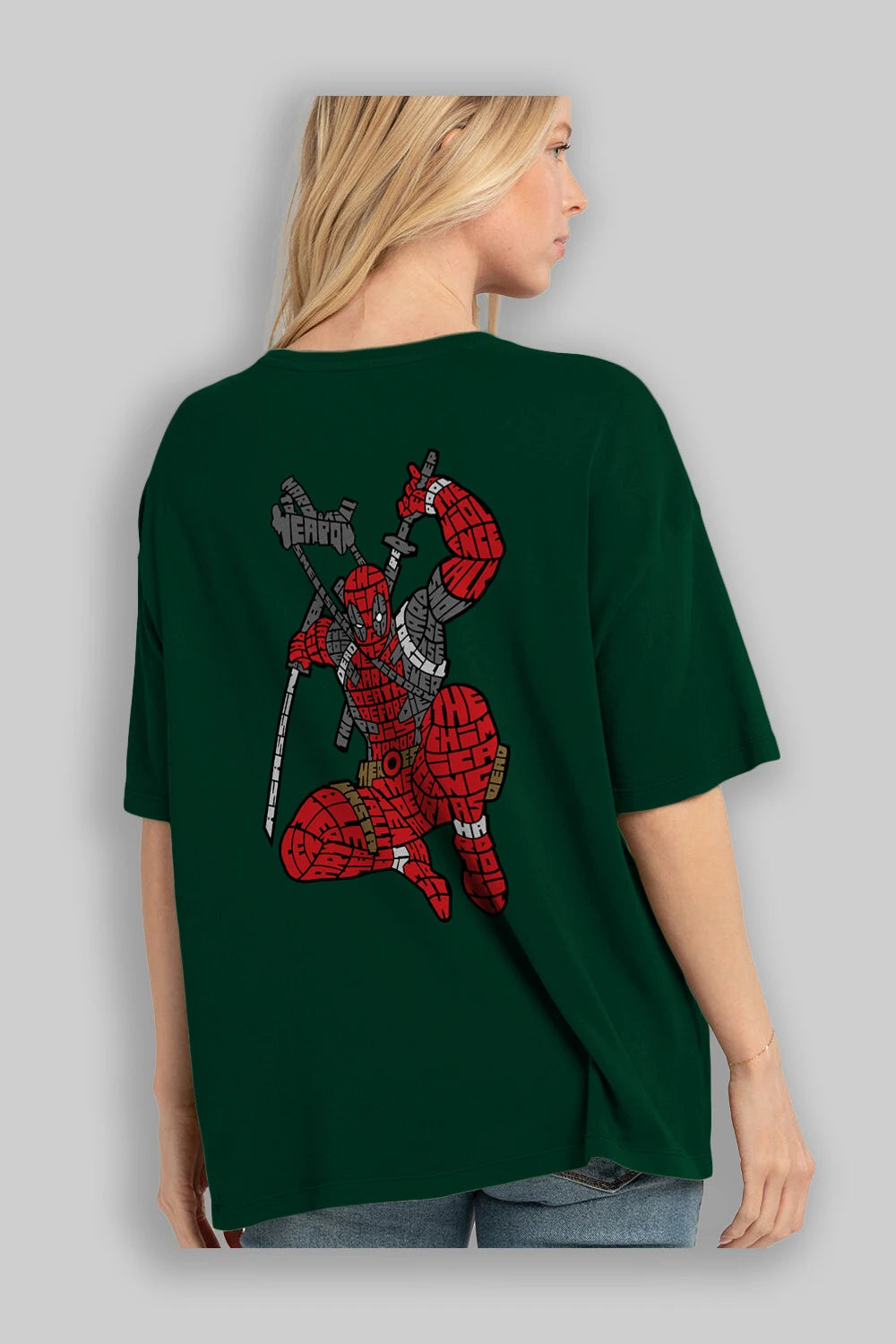 Chimichanga Arka Baskılı Oversize t-shirt %100 pamuk Erkek Kadın Unisex