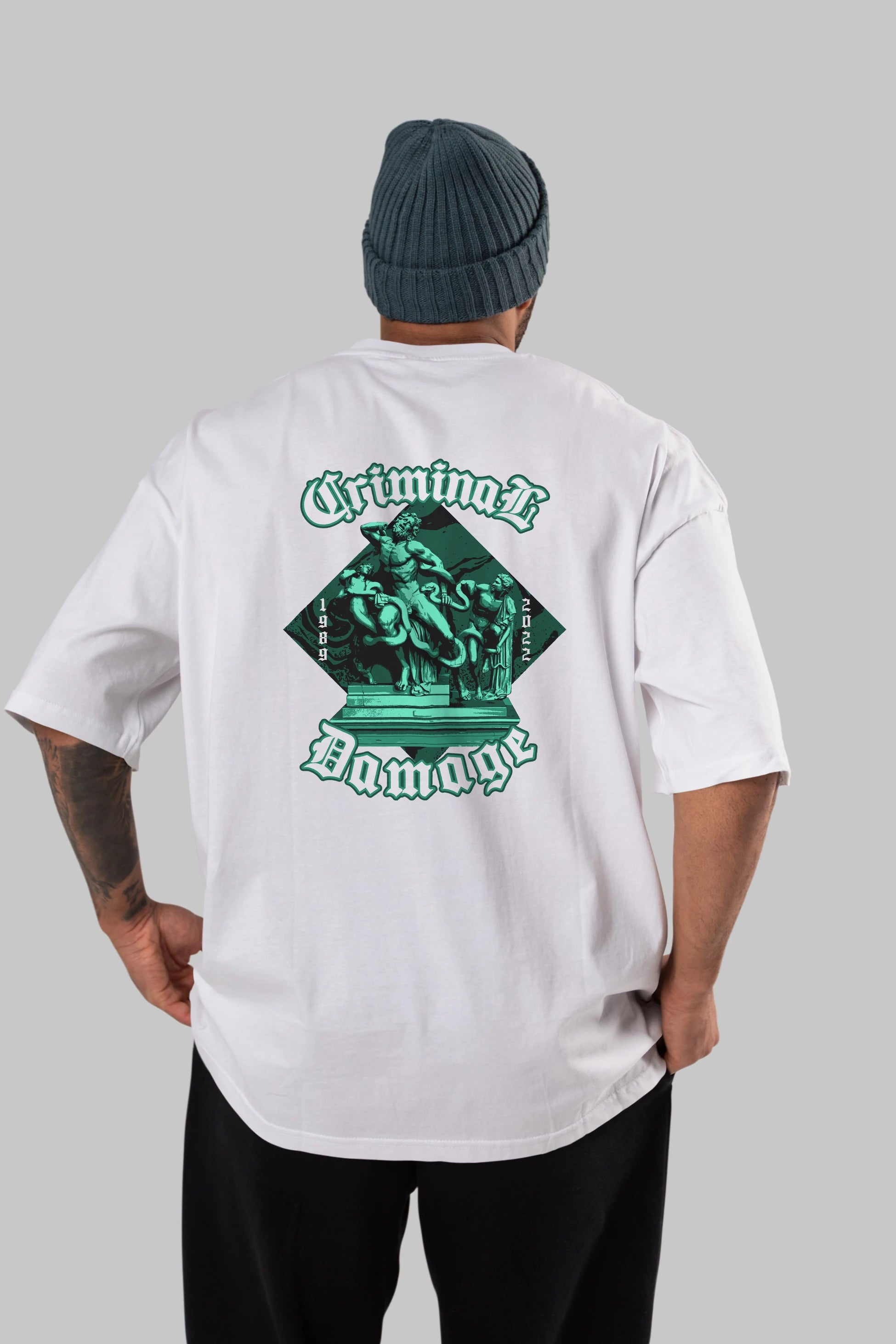 Criminal Damage Arka Baskılı Oversize t-shirt Erkek Kadın Unisex