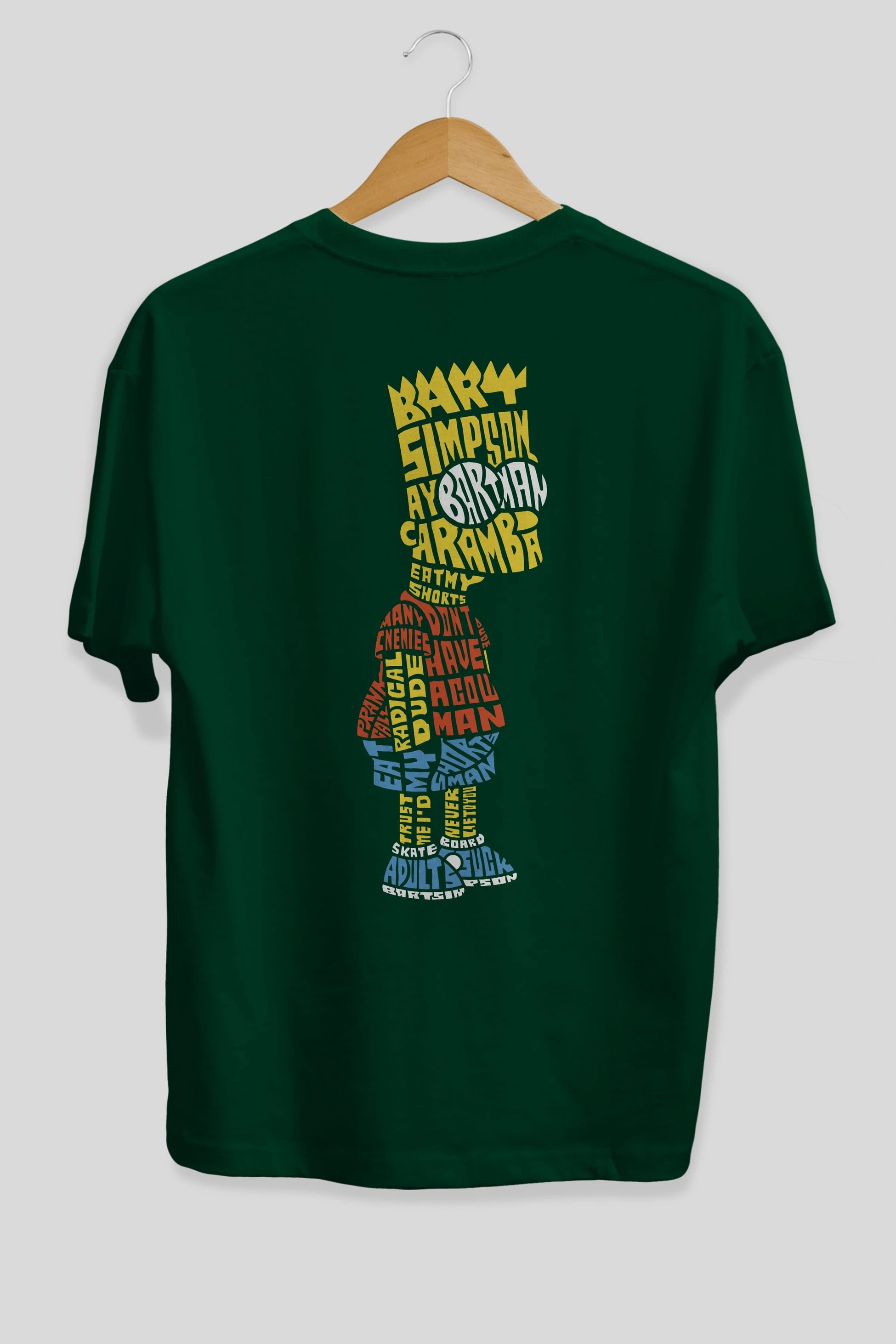 Bart Simpson Arka Baskılı Oversize t-shirt %100 pamuk Erkek Kadın Unisex