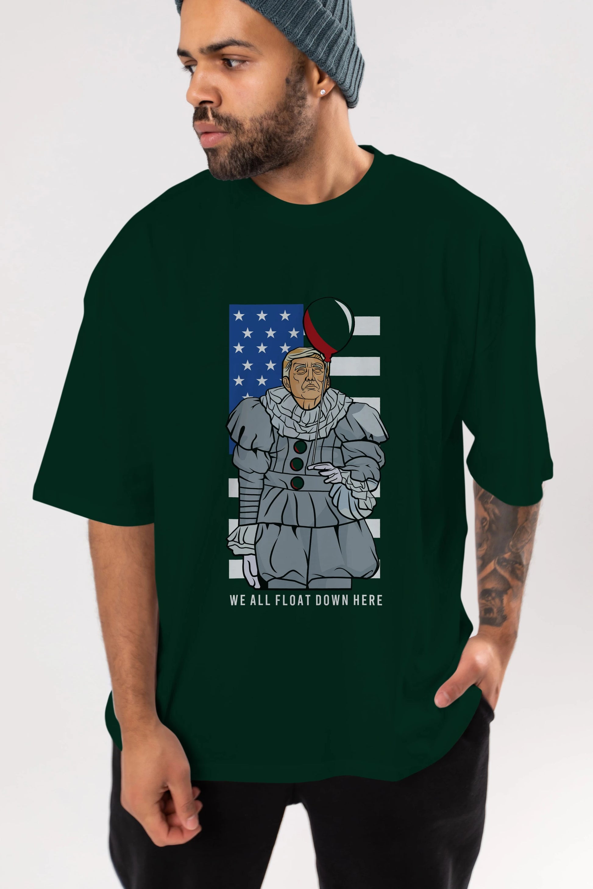 It Trump Ön Baskılı Oversize t-shirt Erkek Kadın Unisex %100 Pamuk tişort