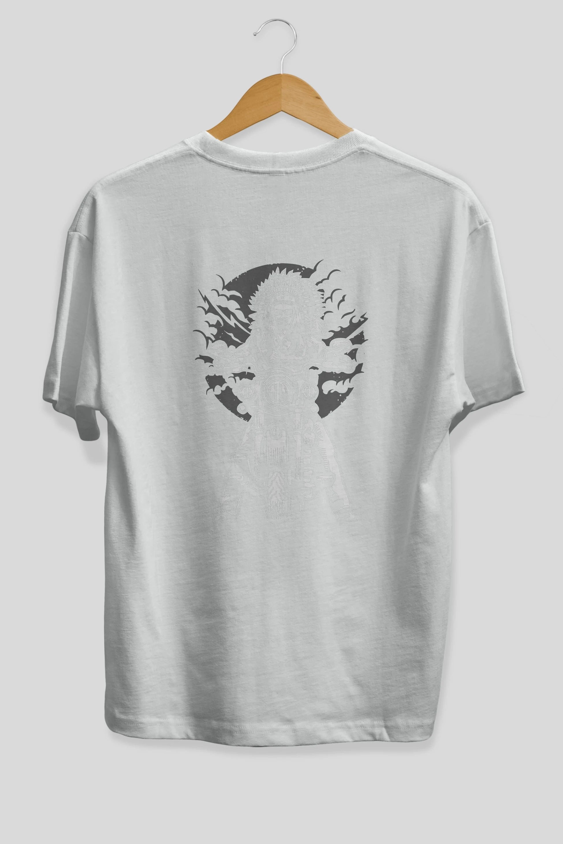 Indian Chief Motorcycle Arka Baskılı Oversize t-shirt Erkek Kadın Unisex %100 Pamuk