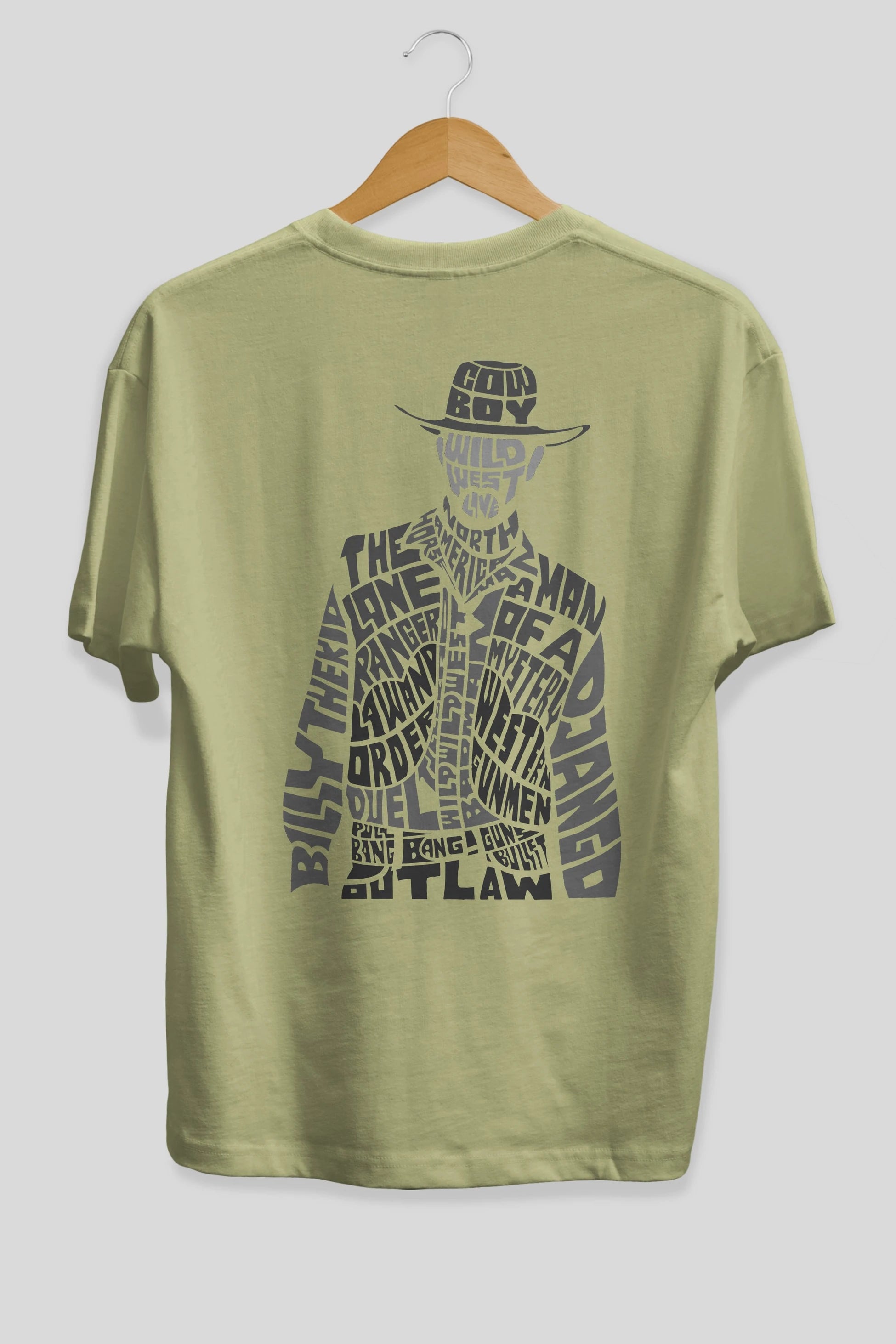 Cowboy Arka Baskılı Oversize t-shirt %100 pamuk Erkek Kadın Unisex