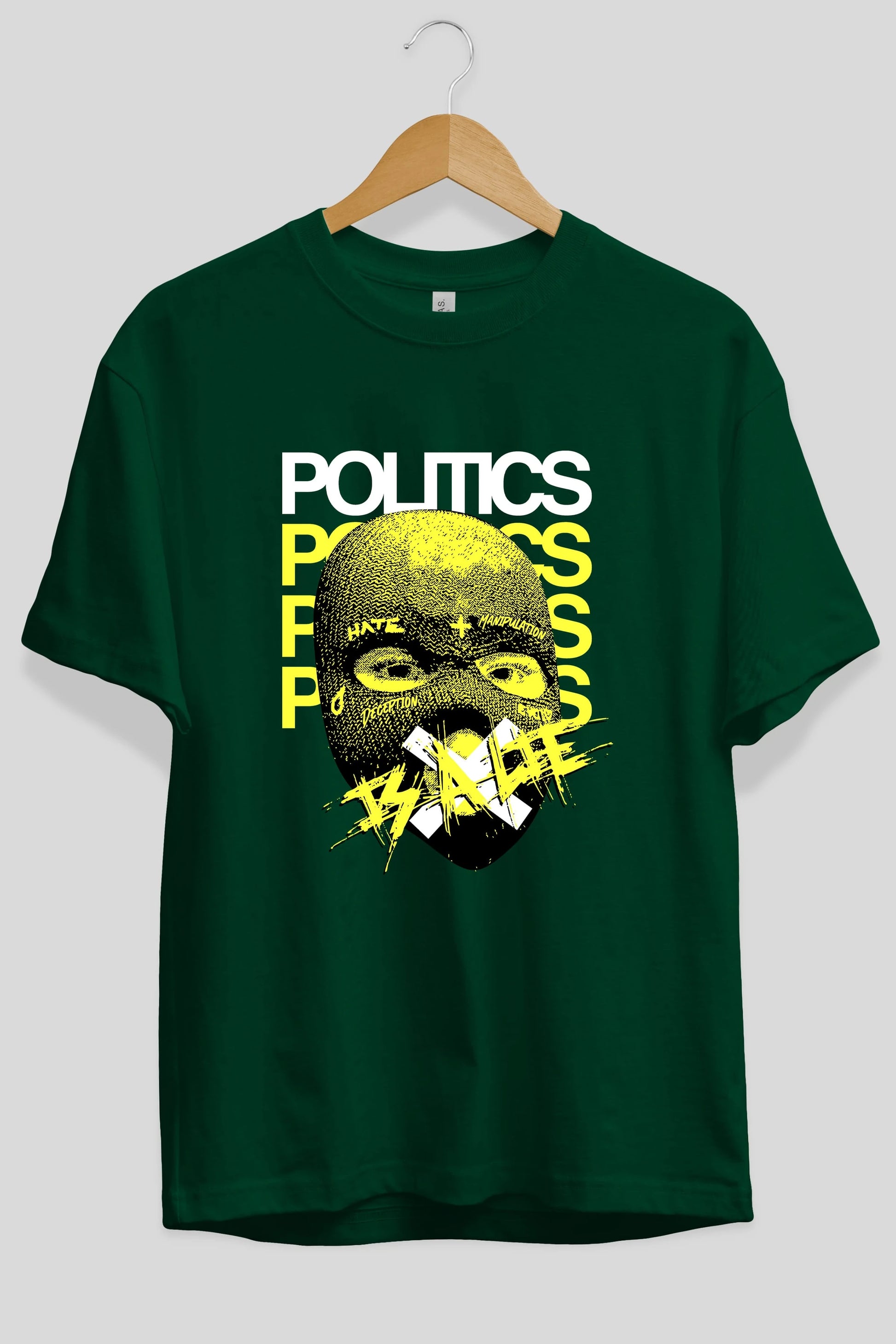 Politics is a Lie Ön Baskılı Oversize t-shirt Erkek Kadın Unisex