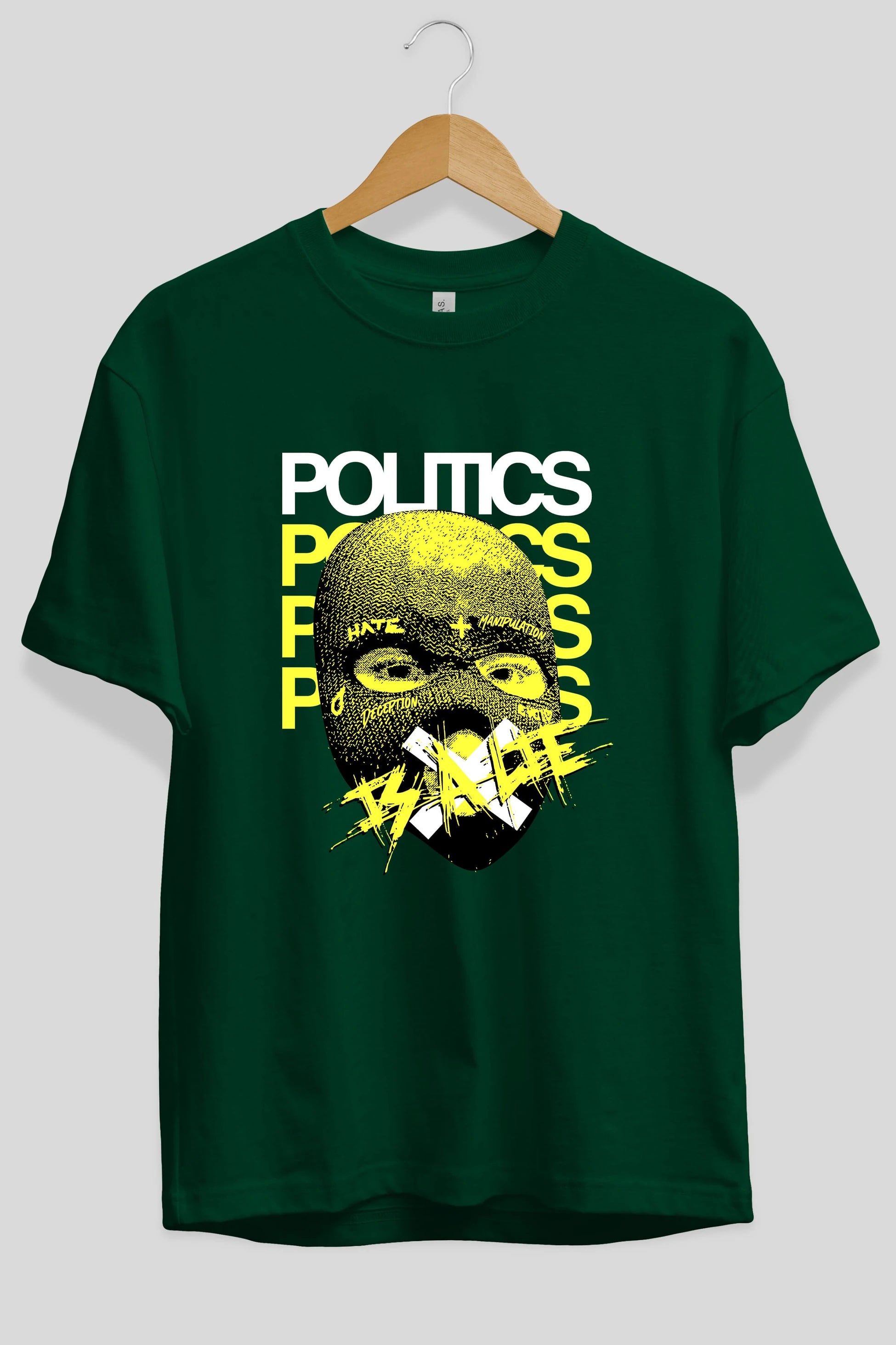 Politics is a Lie Ön Baskılı Oversize t-shirt Erkek Kadın Unisex