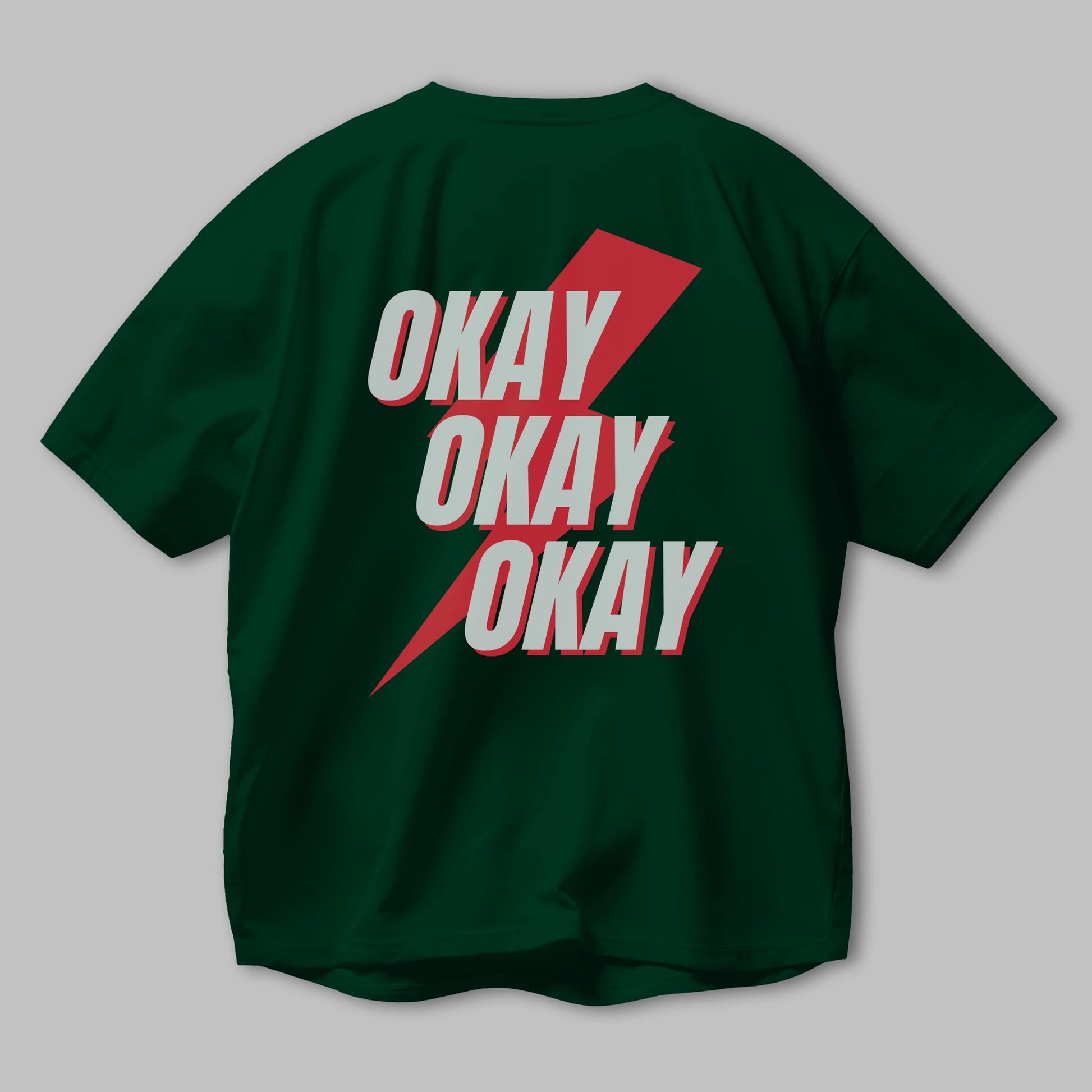 Okay Arka Baskılı Oversize t-shirt Erkek Kadın Unisex
