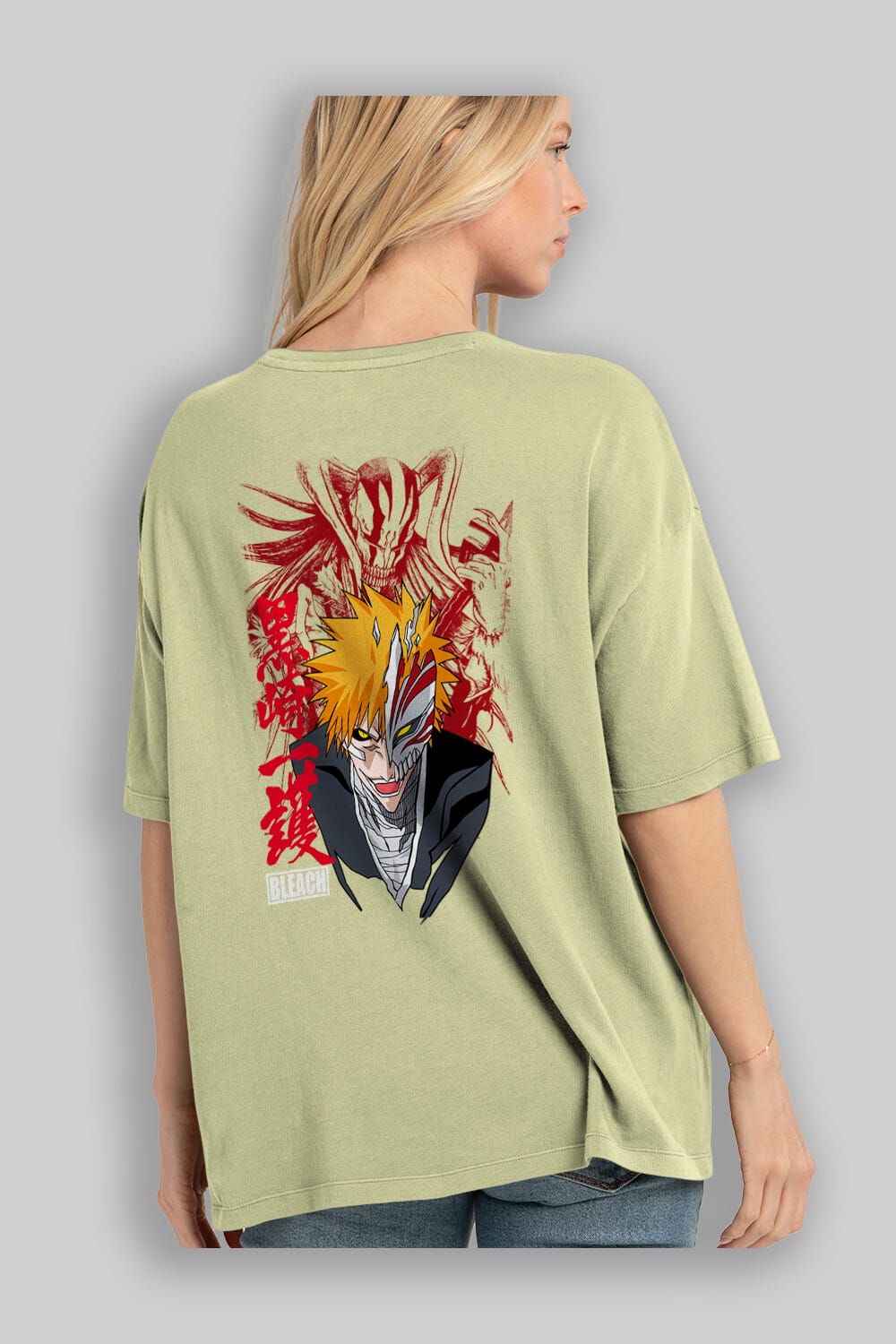 ICHIGO KUROSAKI VIZARD Anime Arka Baskılı Oversize t-shirt Erkek Kadın Unisex