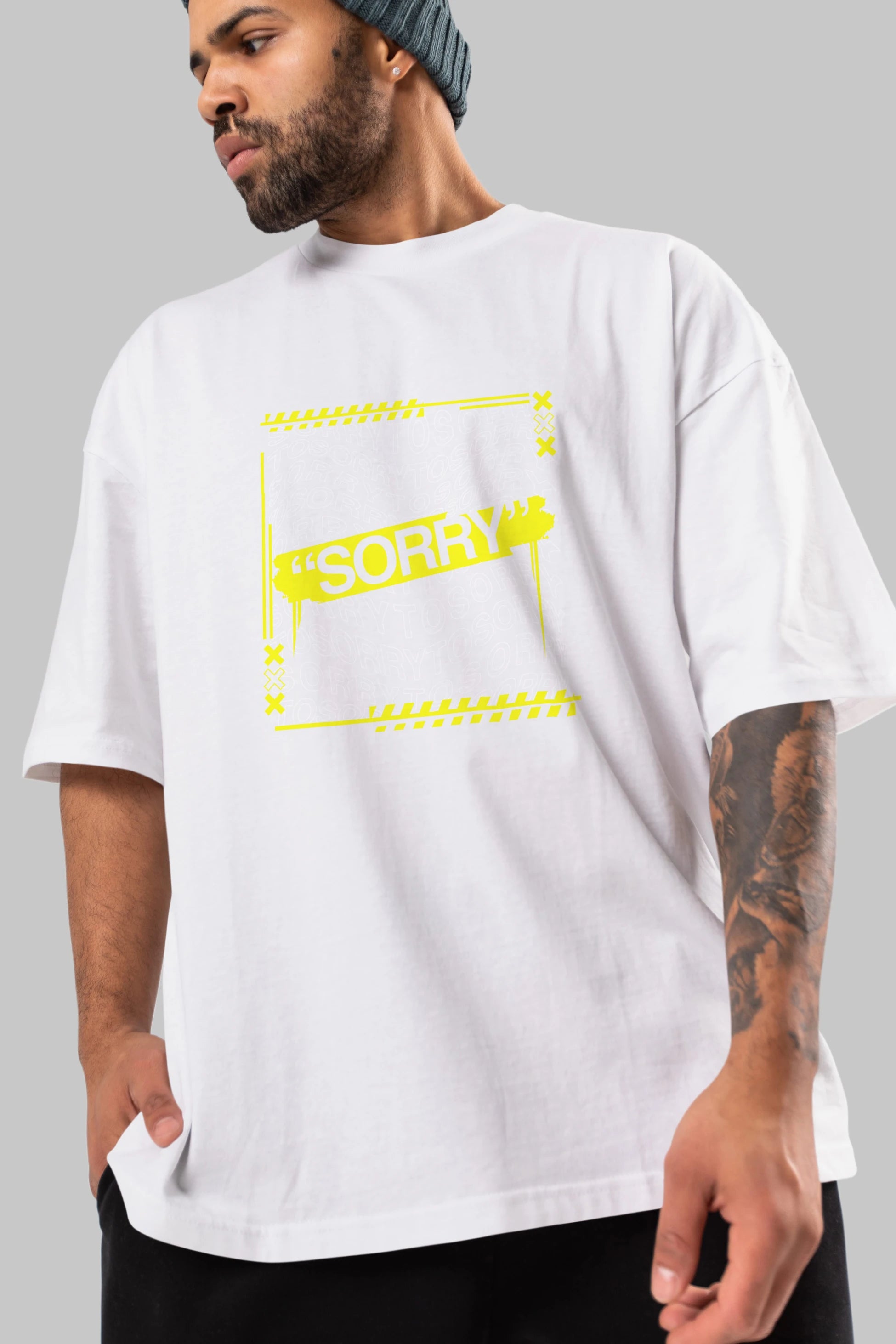 Sorry to Sorry Ön Baskılı Oversize t-shirt Erkek Kadın Unisex