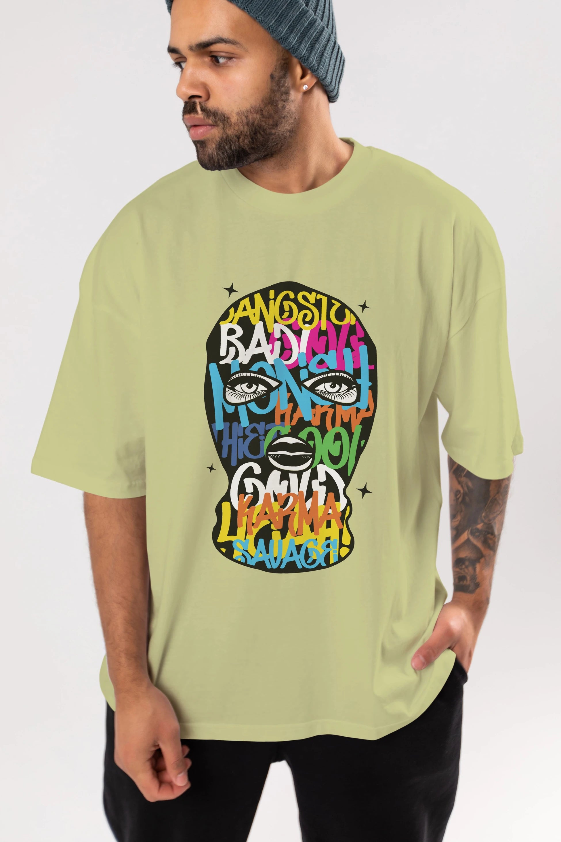 Karma Savage Ön Baskılı Oversize t-shirt Erkek Kadın Unisex