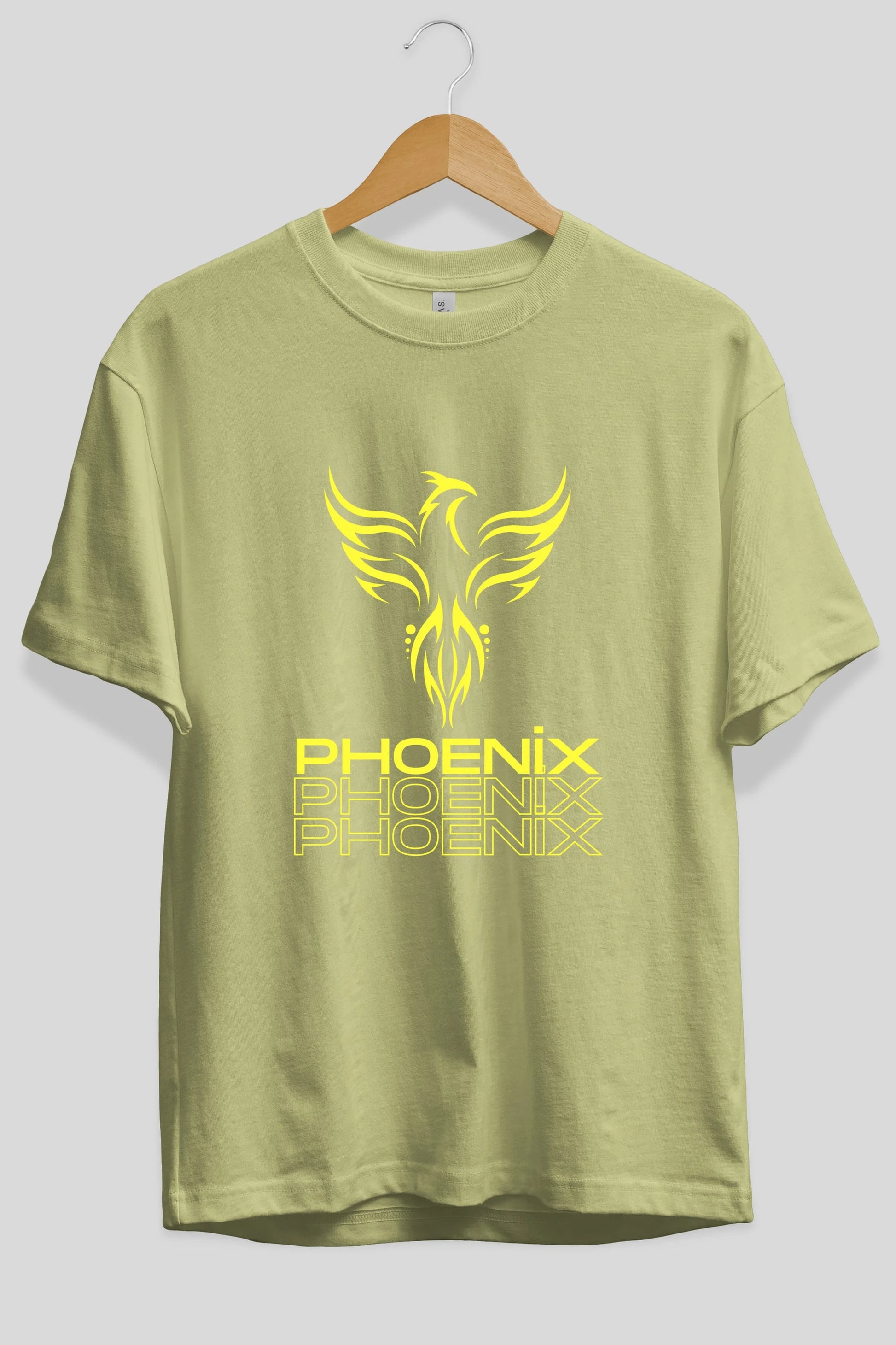 Phoenix Yazılı Ön Baskılı Oversize t-shirt Erkek Kadın Unisex