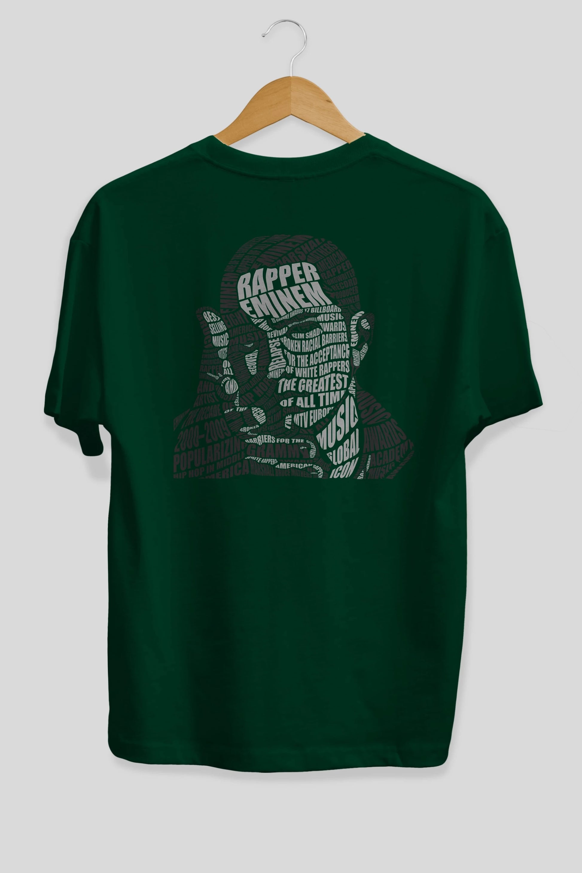 Eminem Calligram Arka Baskılı Oversize t-shirt %100 pamuk Erkek Kadın Unisex