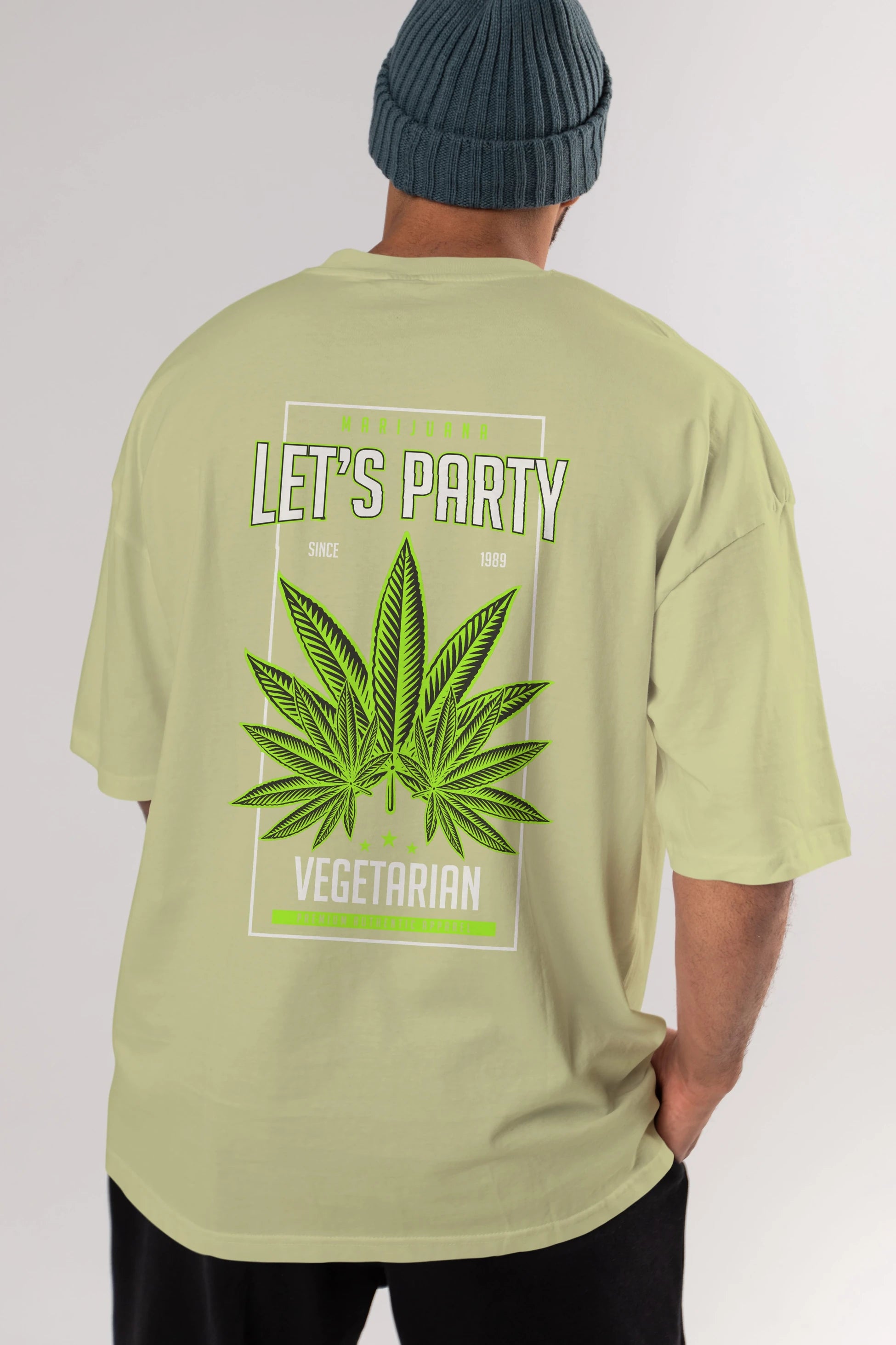 Lets Party Arka Baskılı Oversize t-shirt Erkek Kadın Unisex