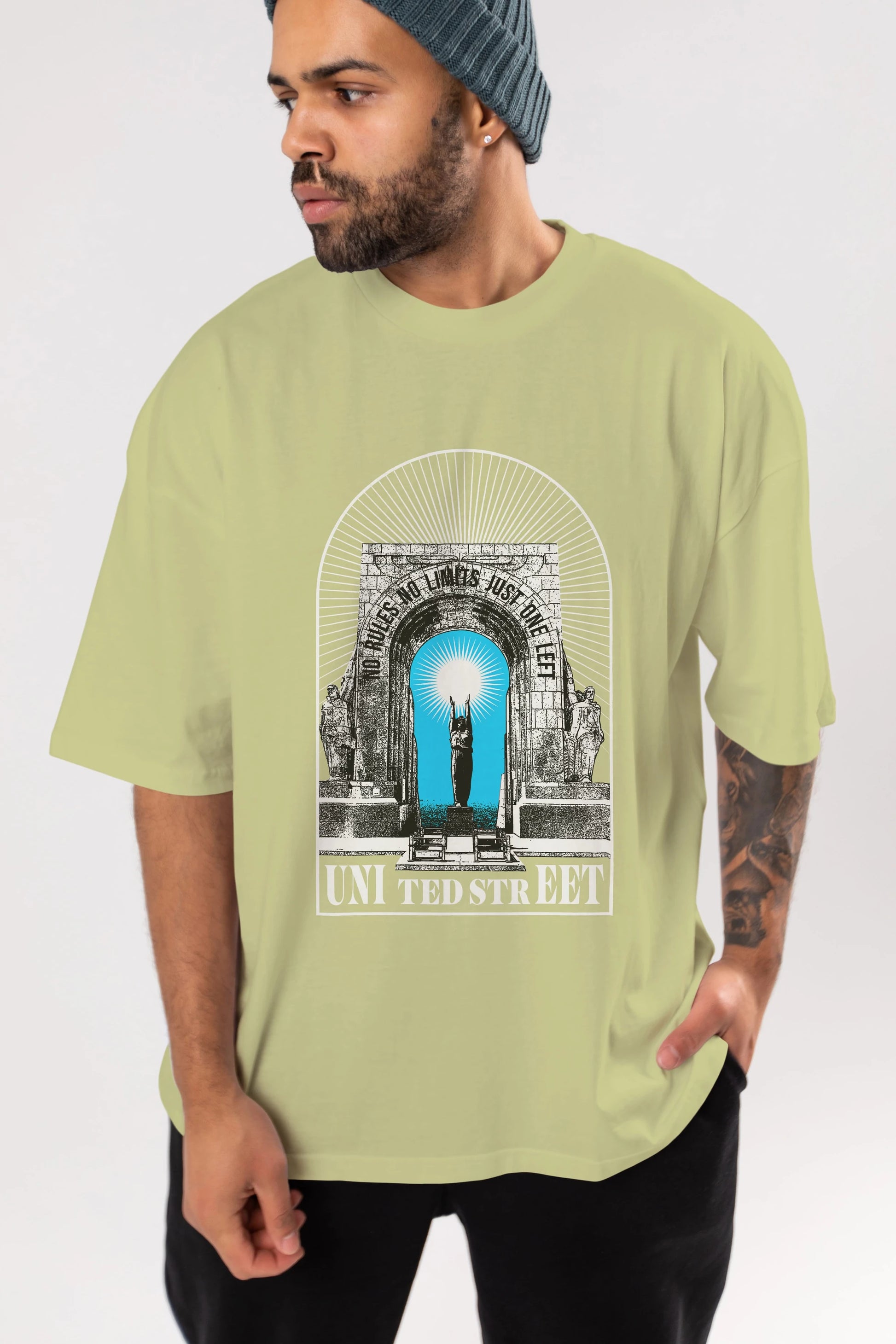 No Rules No Limits Ön Baskılı Oversize t-shirt Erkek Kadın Unisex
