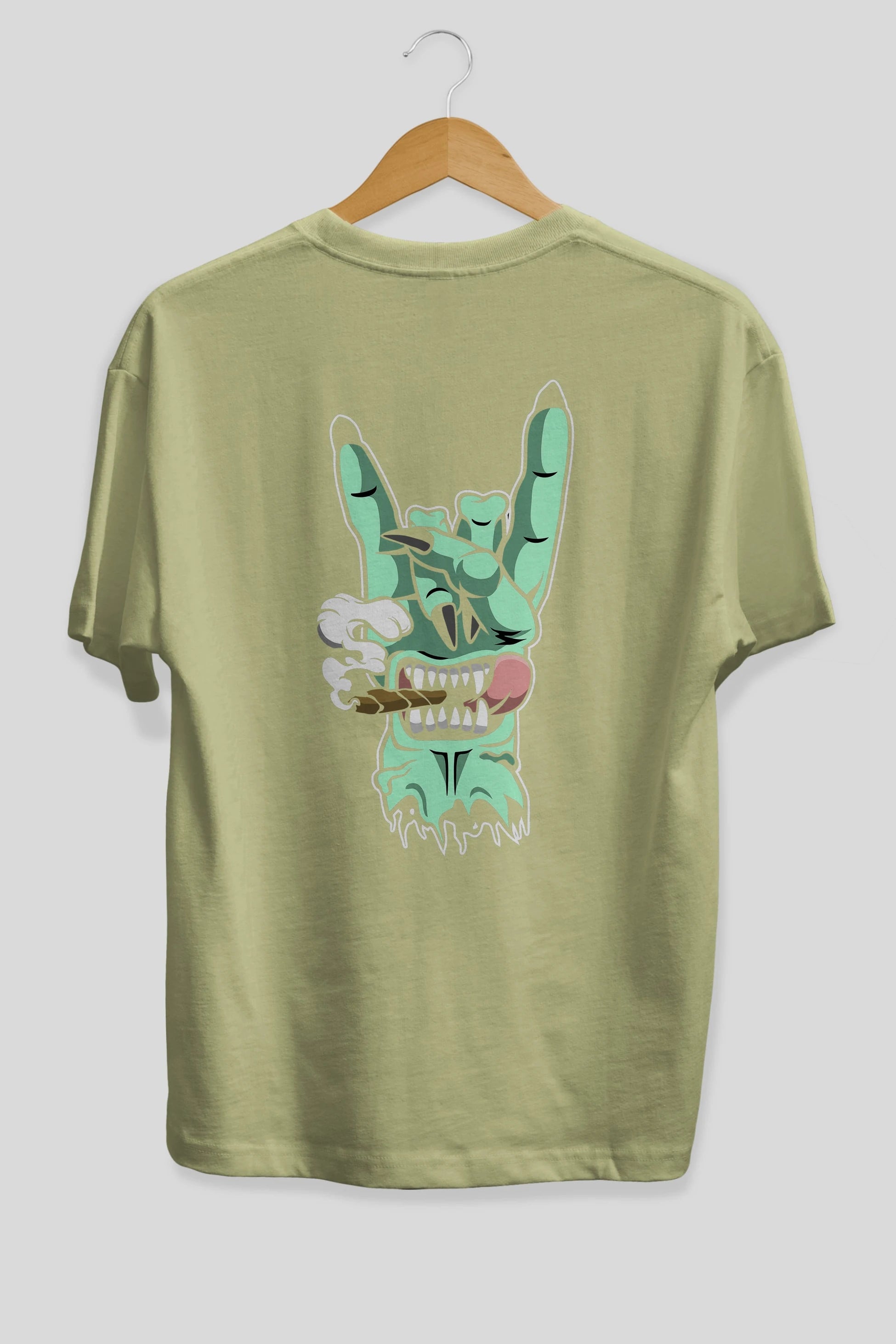 Metal Sign Arka Baskılı Oversize t-shirt Erkek Kadın Unisex %100 Pamuk tişort