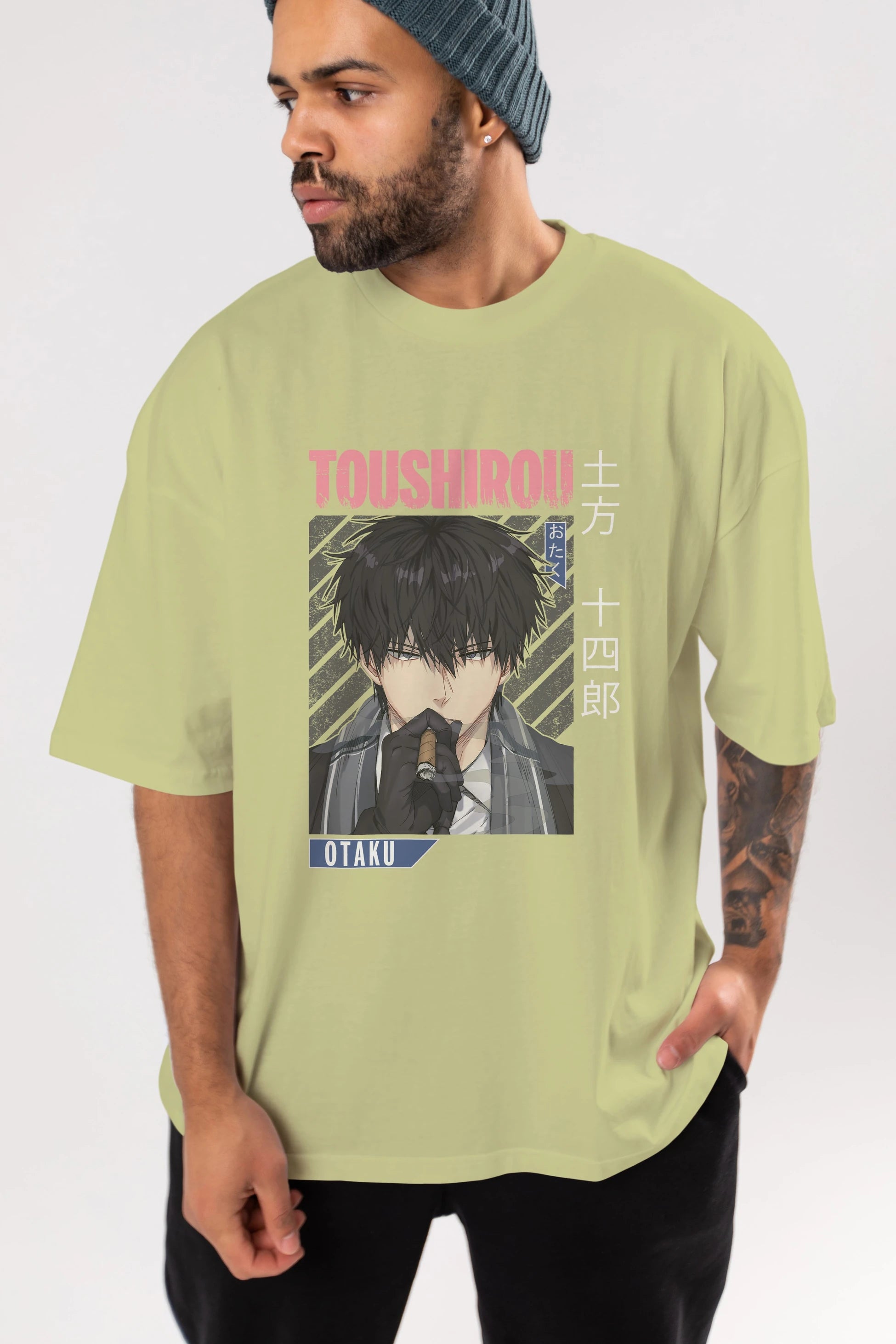 Toushirou Hijikata 2 Anime Ön Baskılı Oversize t-shirt %100 pamuk Erkek Kadın Unisex