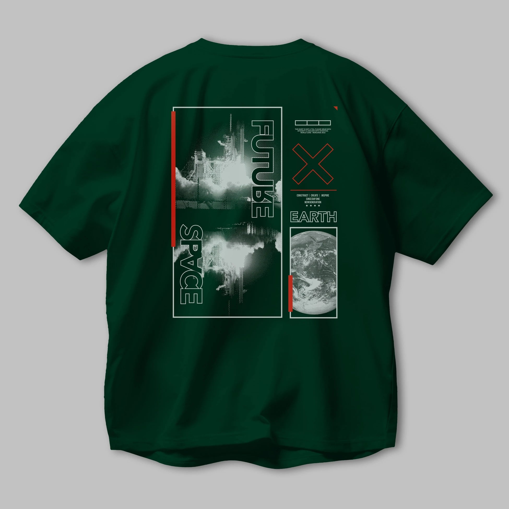 Future Space Arka Baskılı Oversize t-shirt Erkek Kadın Unisex