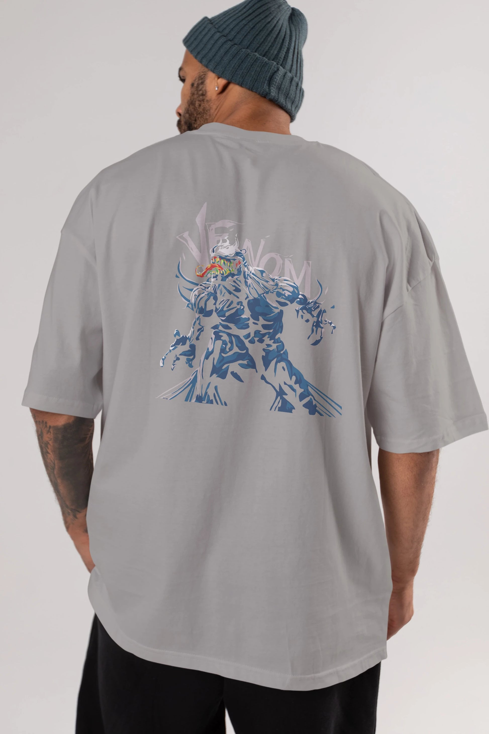 Venom (8) Arka Baskılı Oversize t-shirt Erkek Kadın Unisex %100 Pamuk Bisiklet Yaka tişort