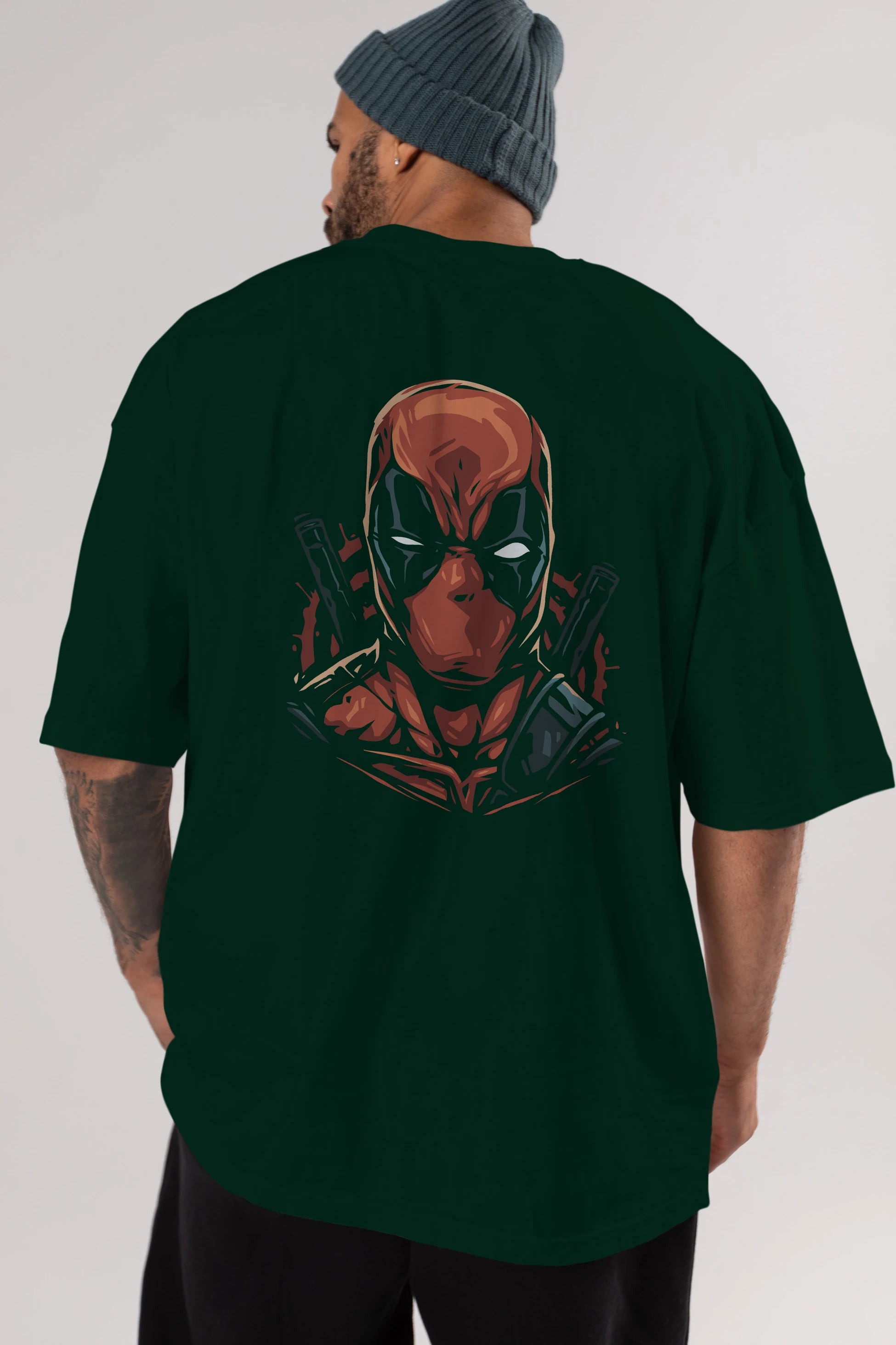 Deadpool (10) Arka Baskılı Oversize t-shirt Erkek Kadın Unisex %100 Pamuk Bisiklet Yaka tişort