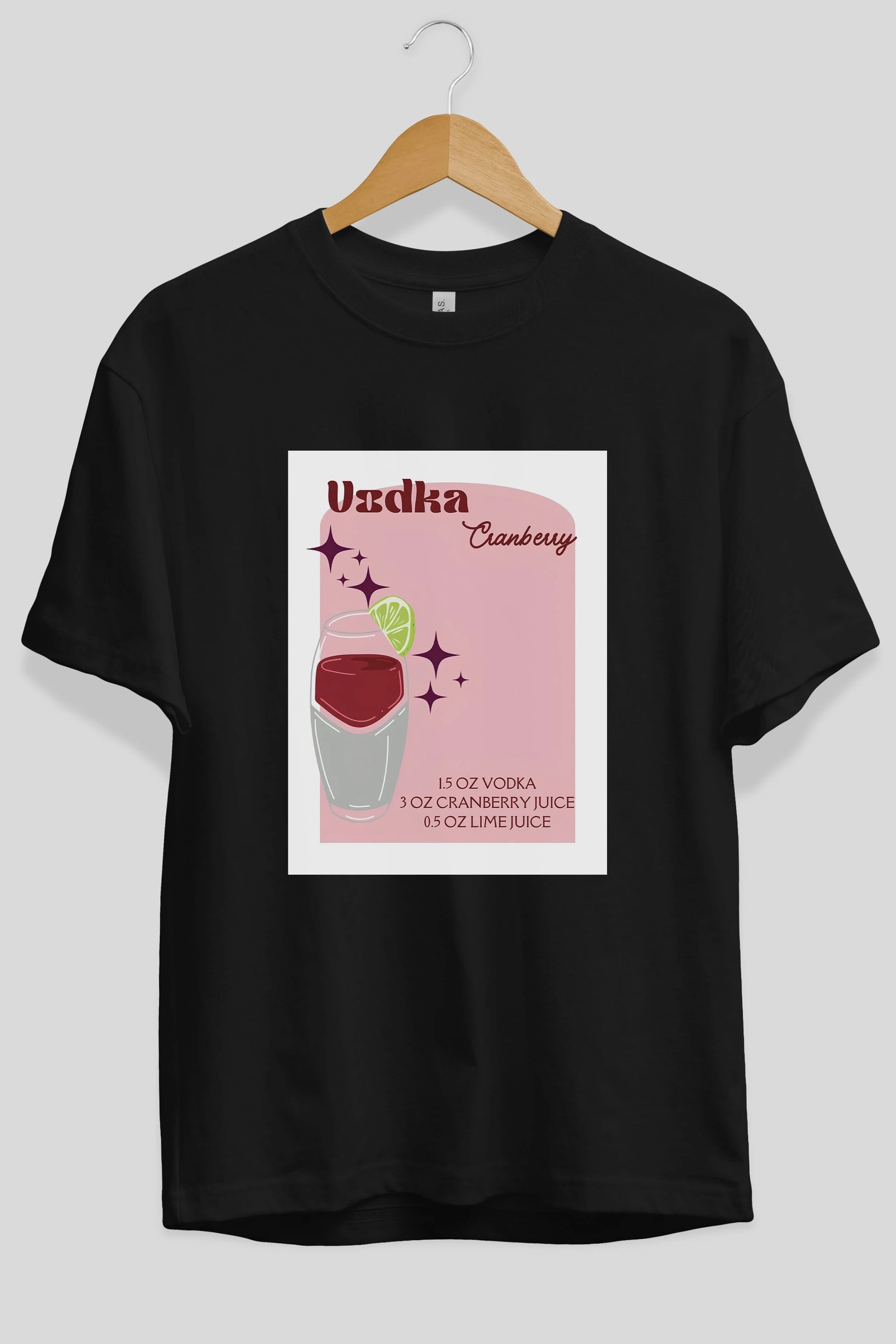 Vodka Cranberry 2 Ön Baskılı Oversize t-shirt Erkek Kadın Unisex %100 Pamuk Bisiklet Yaka tişort