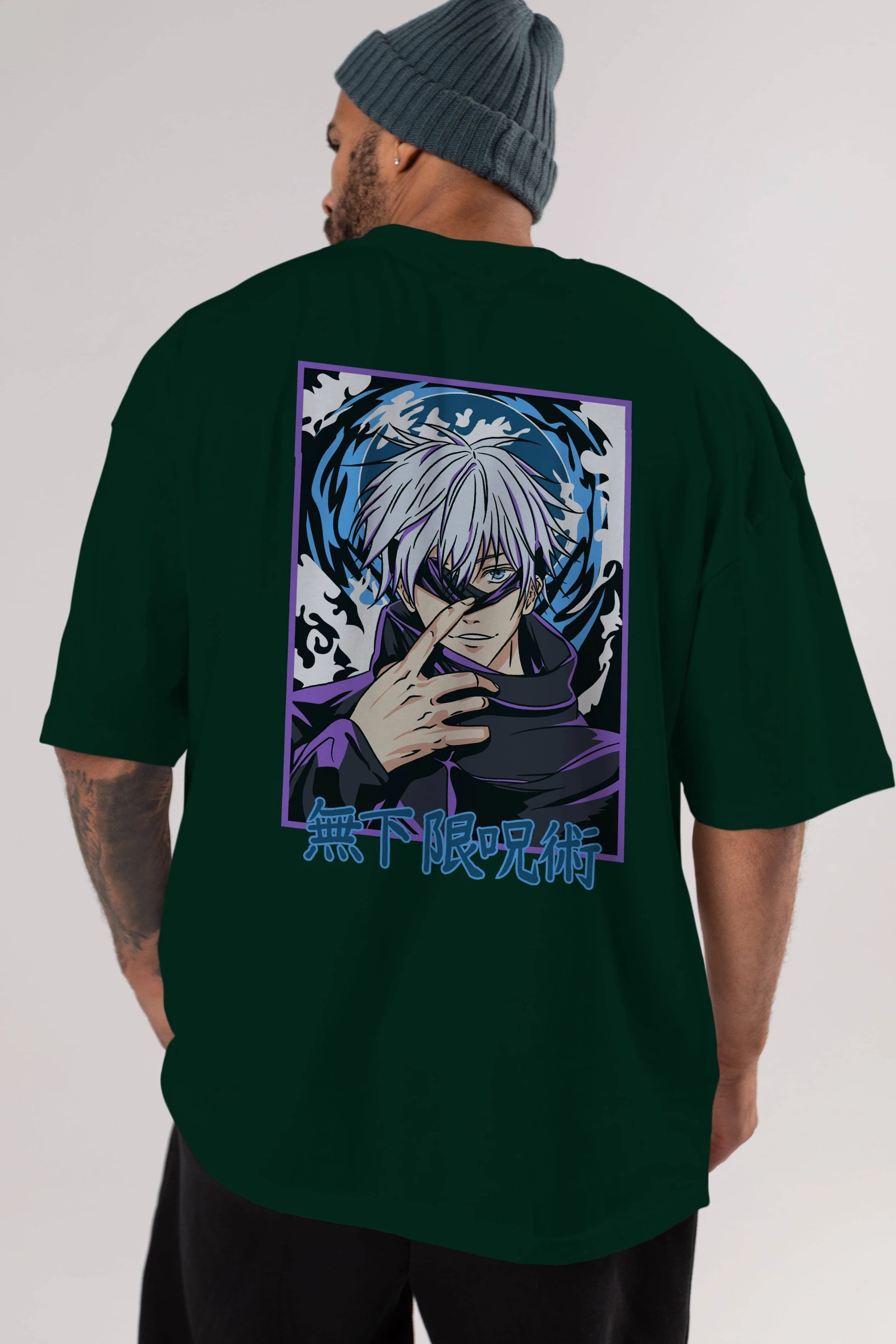 SATORU GOJO 3 Anime Arka Baskılı Oversize t-shirt Erkek Kadın Unisex
