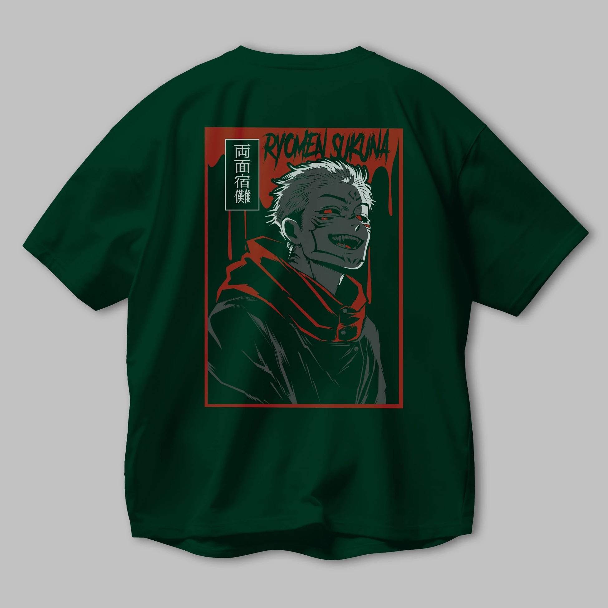 SUKUNA Anime Arka Baskılı Oversize t-shirt Erkek Kadın Unisex
